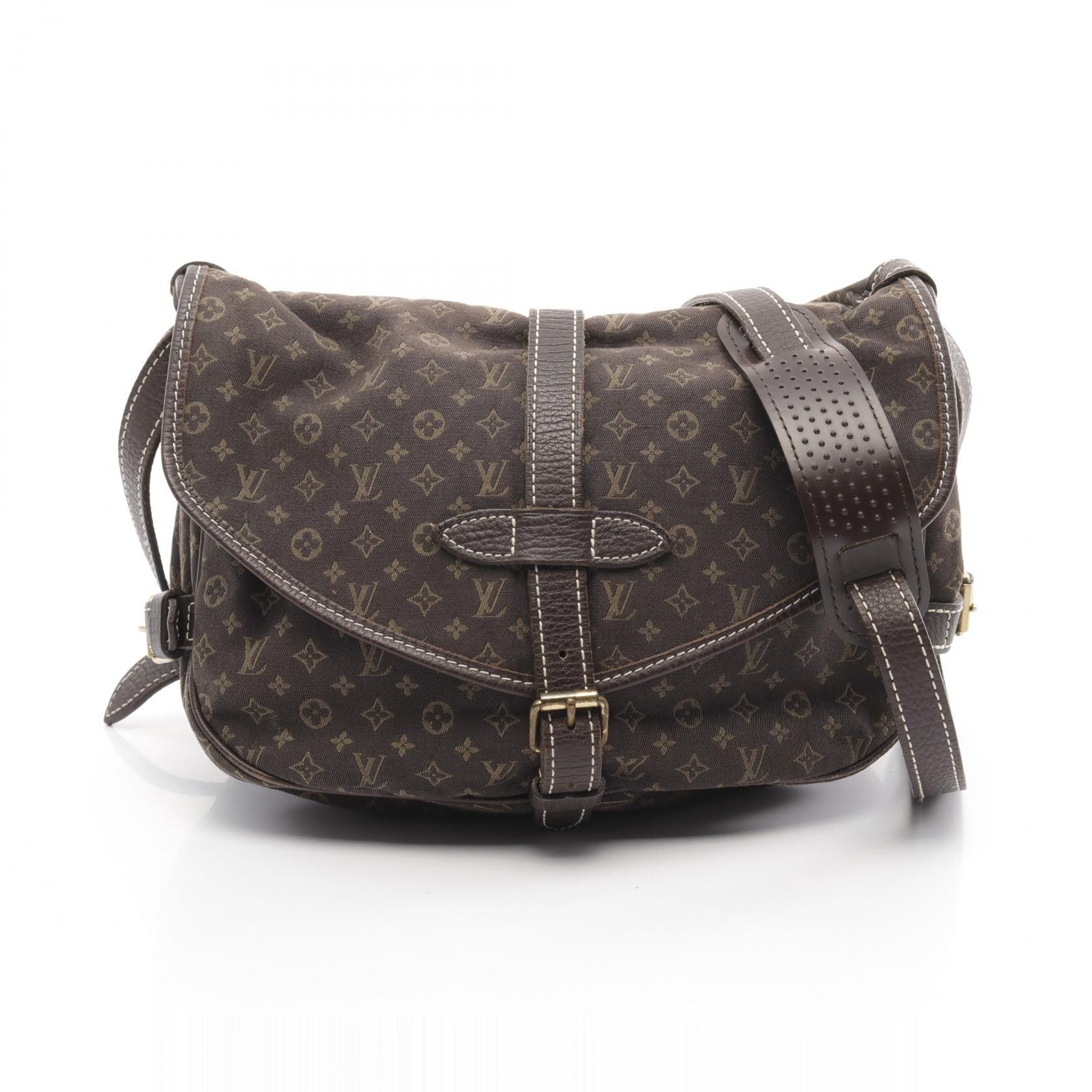 Louis Vuitton Louis Vuitton Saumur Monogram Mini Lin Shoulder Bag Canvas Shoulder Bag M95227 in Brown, Women's