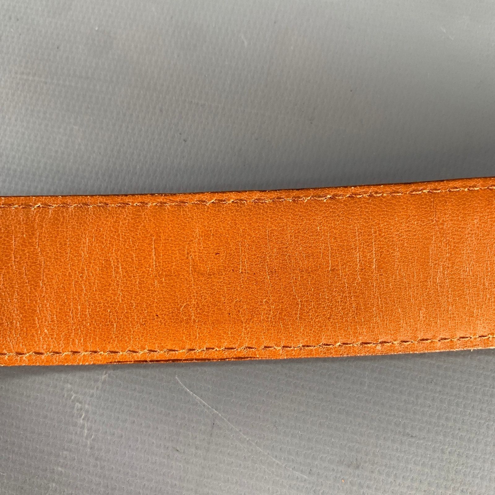 Other LONGHI Size 38 Brown Mahagony Crackled Leather Belt Size 38 - 6 Thumbnail