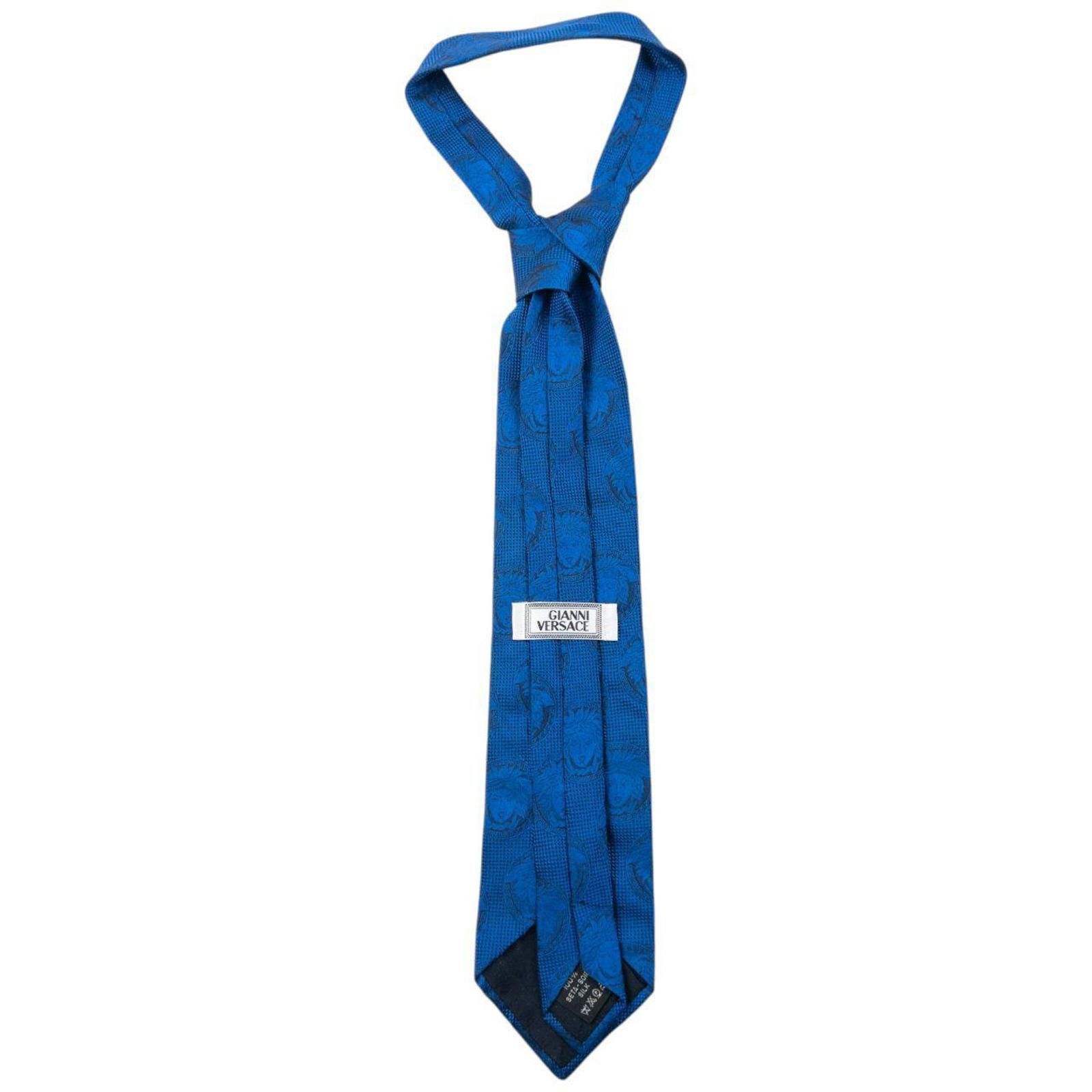 Versace Vintage 90s Gianni Versace Medusa Monogram Silk Tie Size ONE SIZE - 2 Thumbnail