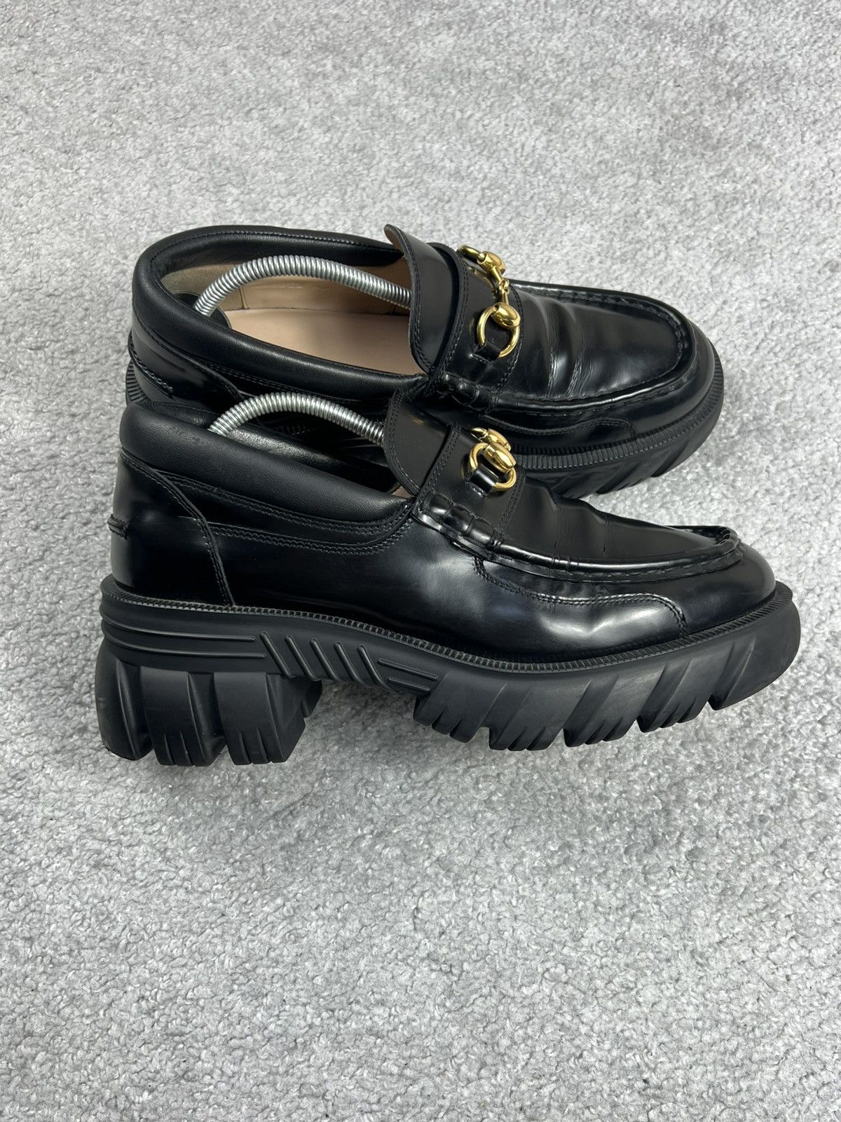 Gucci Gucci Horsebit Platform Lug Sole Black Leather Loafers Size US 10 / IT 40 - 2 Thumbnail