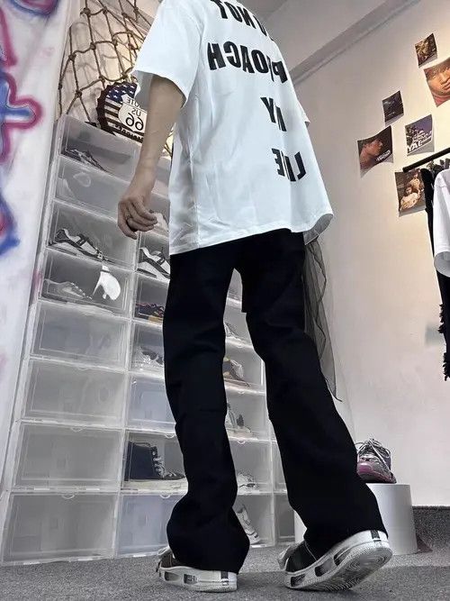Japanese Brand × Jean Black multi-zip micro-flare jeans Size US 32 / EU 48 - 3 Thumbnail