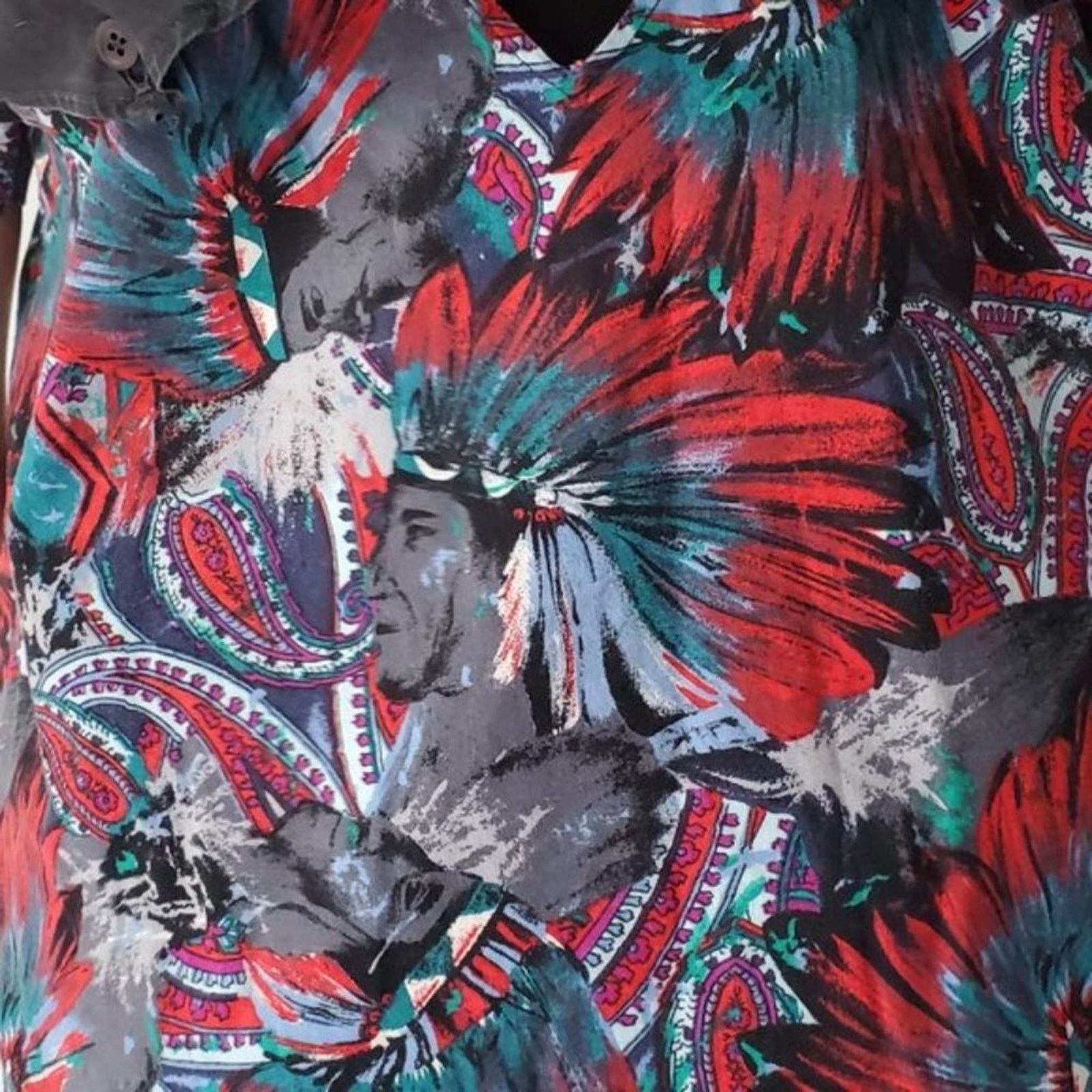 Vintage Vintage 90s Western Tribal Flyback Button Down Shirt - M Size M / US 6-8 / IT 42-44 - 3 Thumbnail