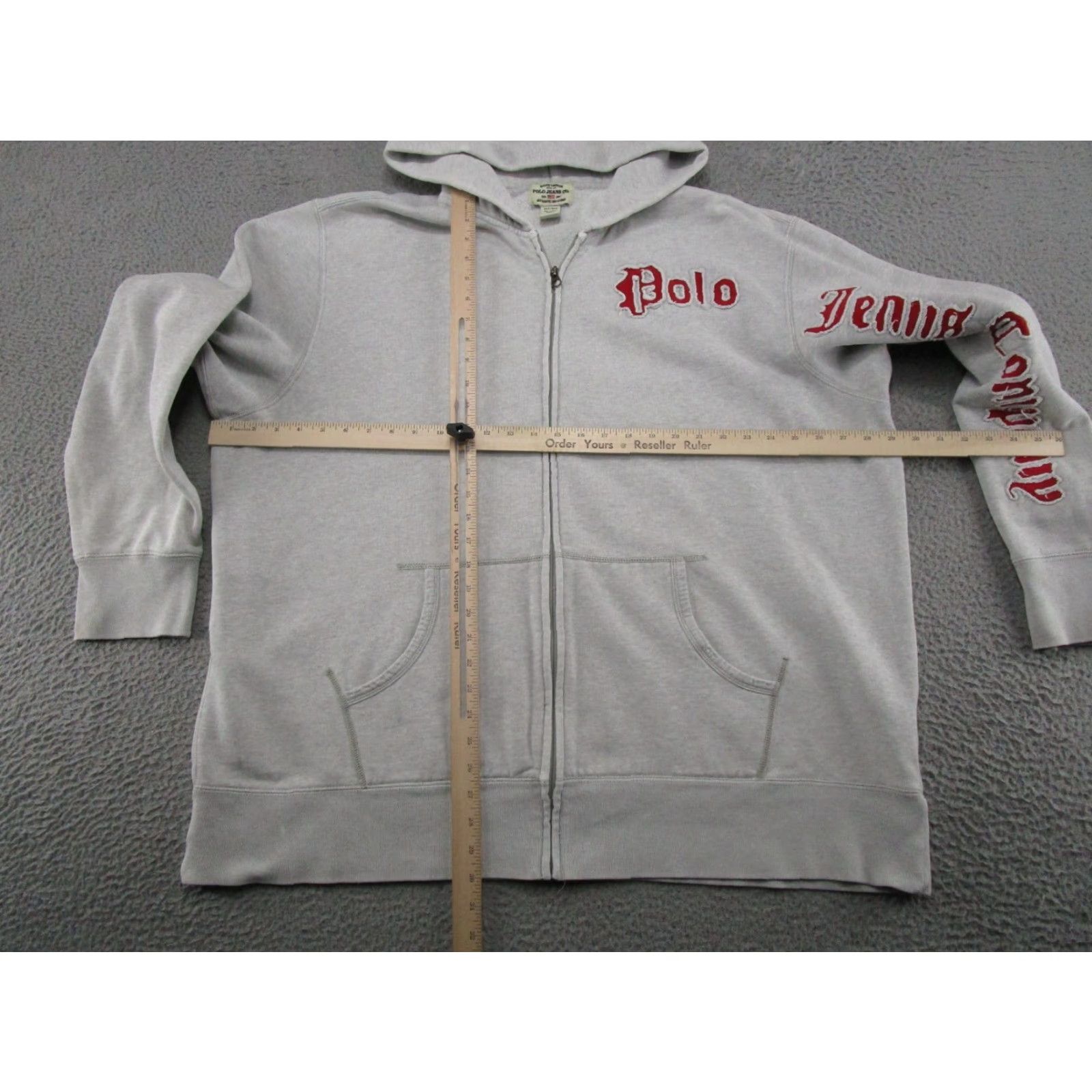 Polo Ralph Lauren VINTAGE Polo Ralph Lauren Polo Jeans Co Hoodie 3XLT Gray Embroidered Logo Zipper Full Zip Mens Shirt Size US XXL / EU 58 / 5 - 5 Thumbnail