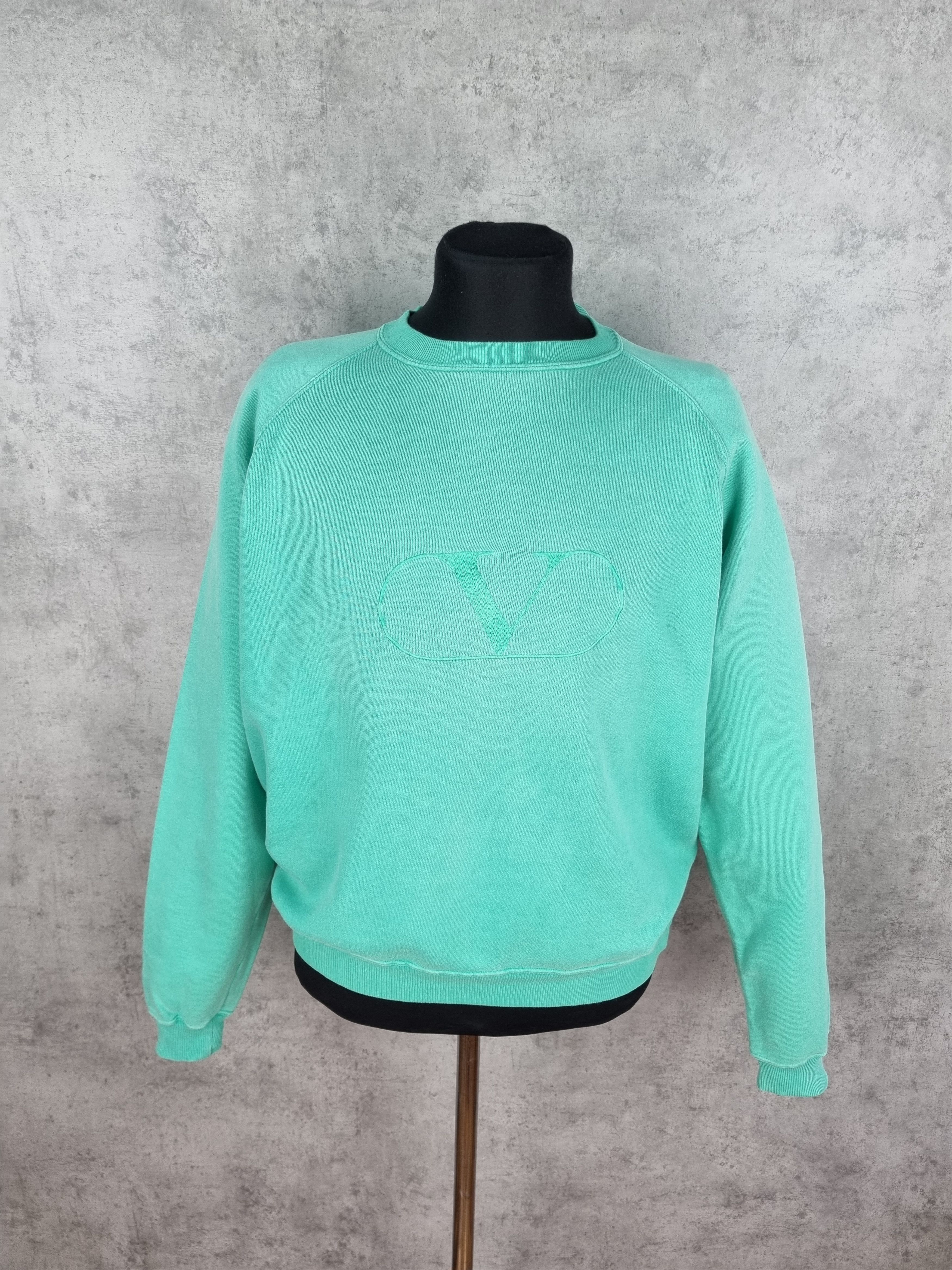 Valentino × Vintage 90s Valentino Big Logo Oversized Mint Sweatshirt Size US M / EU 48-50 / 2 - 13 Thumbnail