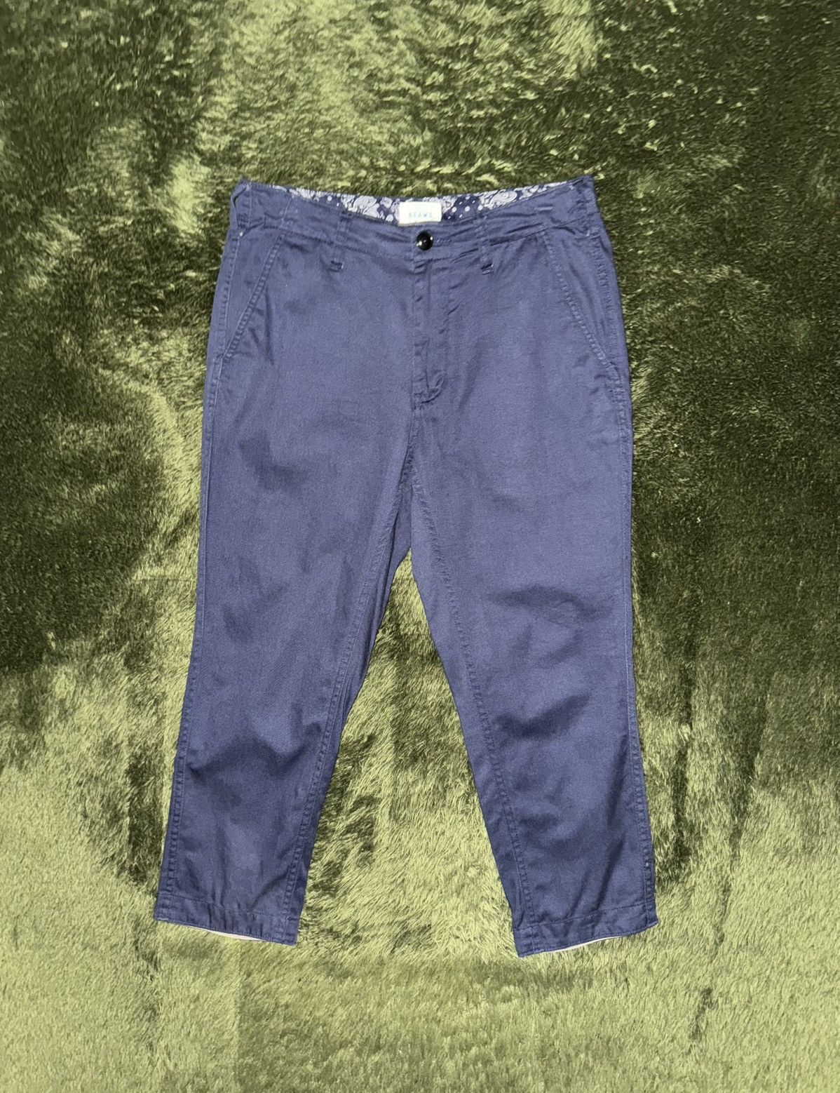 Beams Japan [S] BEAMS Japan Cropped Washed Chino Pants – Navy Size US 30 / EU 46 - 1 Thumbnail