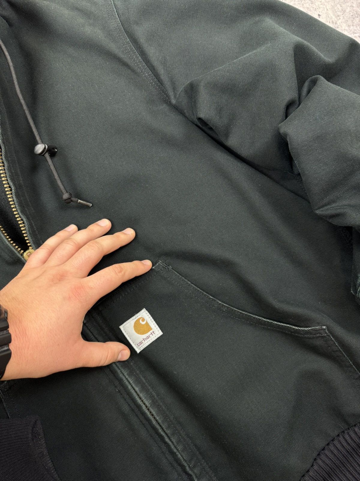 Carhartt Vintage Carhartt Active Jacket Black Denim Bomber Jacket M-L Size US L / EU 52-54 / 3 - 10 Thumbnail