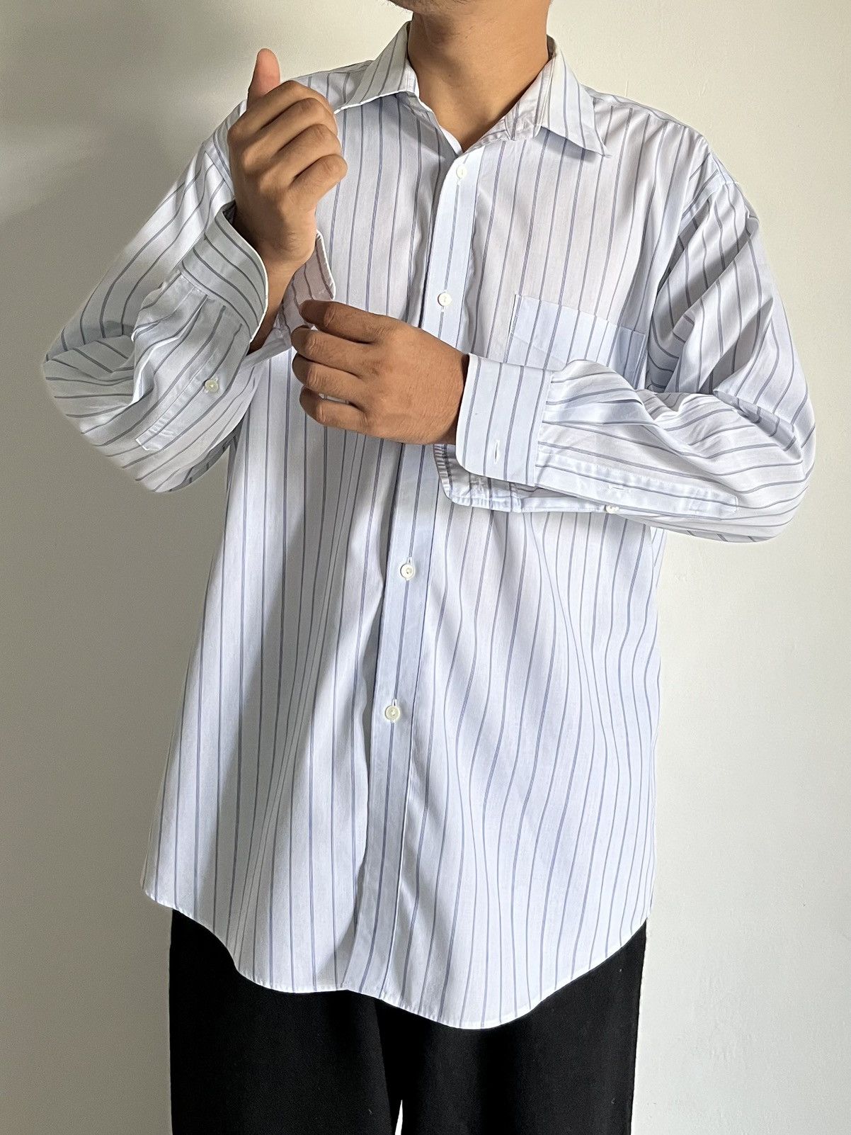 Issey Miyake Vintage Issey Miyake Striped Baggy Shirt Size US L / EU 52-54 / 3 - 3 Thumbnail