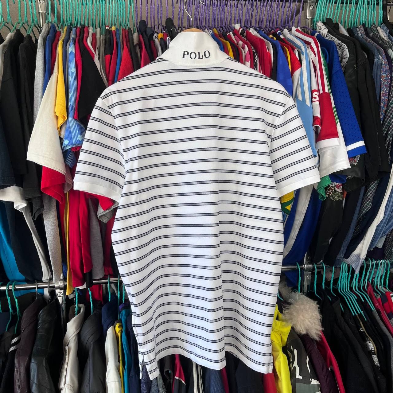 Polo Ralph Lauren Ralph Lauren Polo Golf White/Black Striped Polo Tshirt Size US L / EU 52-54 / 3 - 6 Thumbnail