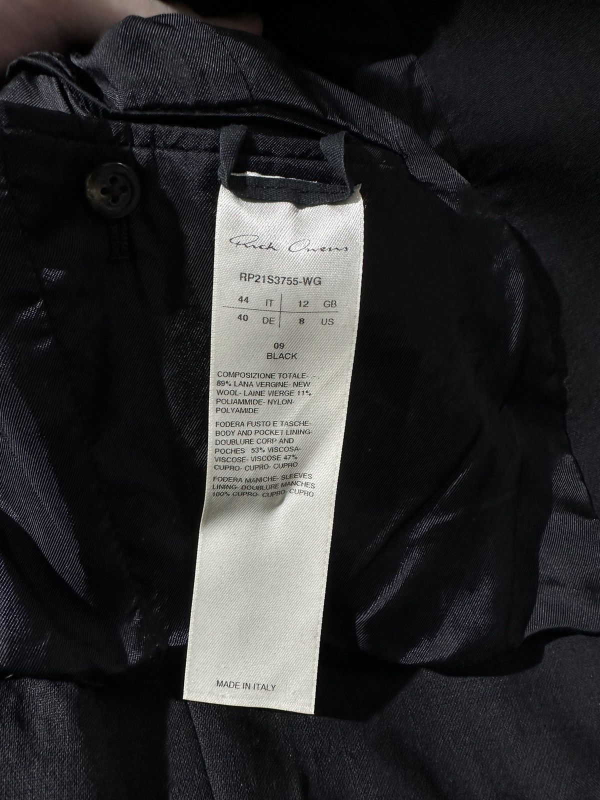 Rick Owens Rick Owens SS21 Neue Alice Blazer Size 44L - 5 Thumbnail