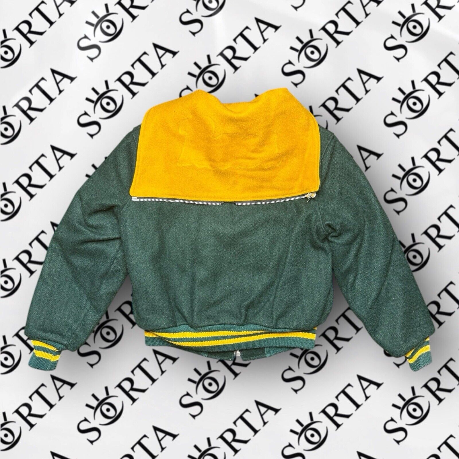 Vintage 1960s Butwin Talon Zipper Hooded Letterman Varsity Jacket Size US XS / EU 42 / 0 - 2 Thumbnail
