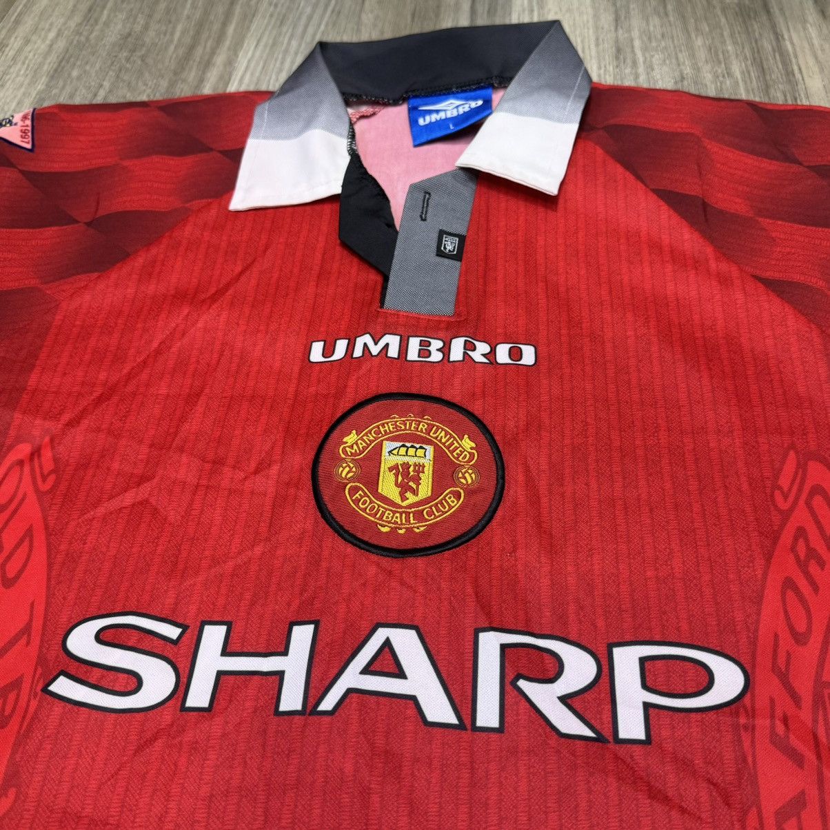 Umbro Manchester united 96/98 home shirt #7 Cantona Size US L / EU 52-54 / 3 - 3 Thumbnail