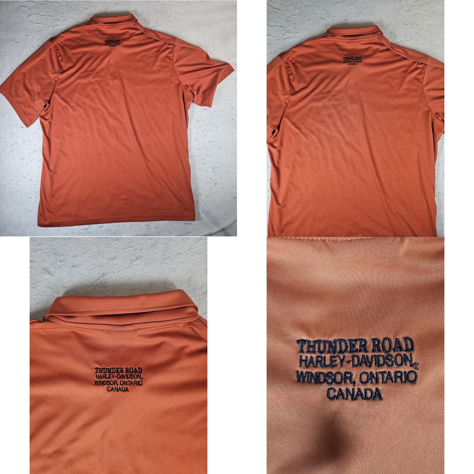 Harley Davidson Harley-Davidson Motorcycle Polo Shirt Orange Thunder Road Ontario HD Mens 3XL Sz 3XL Size US XXL / EU 58 / 5 - 8 Thumbnail