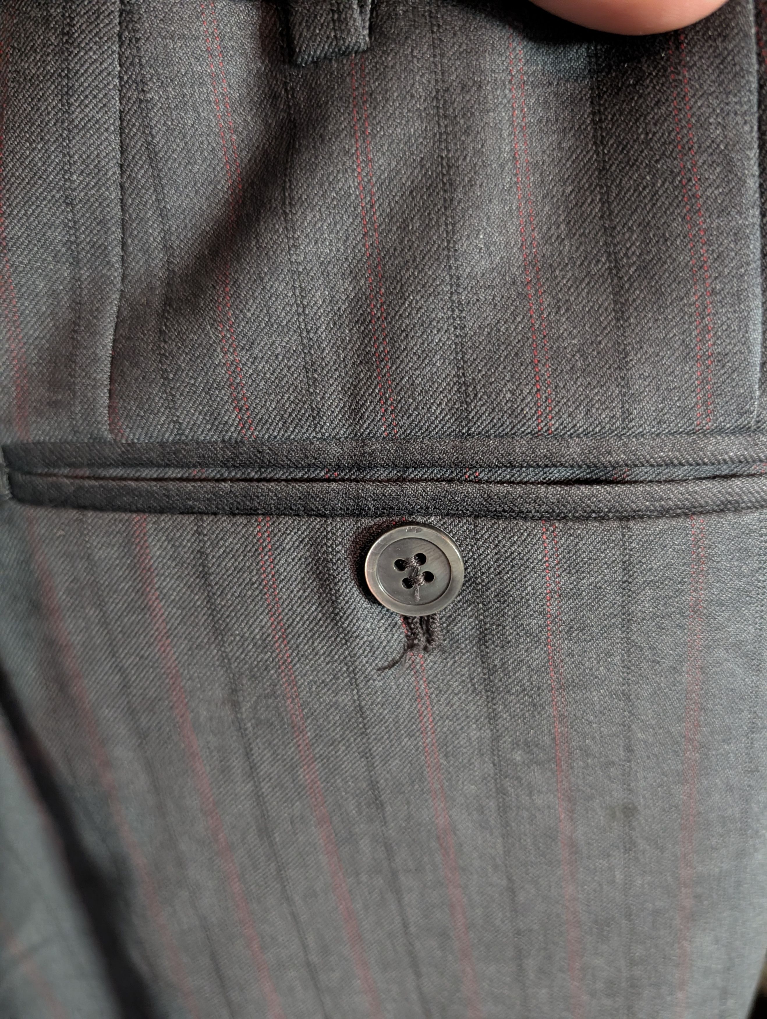Isaia Timeless 140s wool pinstriped logo embroidery cuff pants Size US 40 / EU 56 - 11 Thumbnail