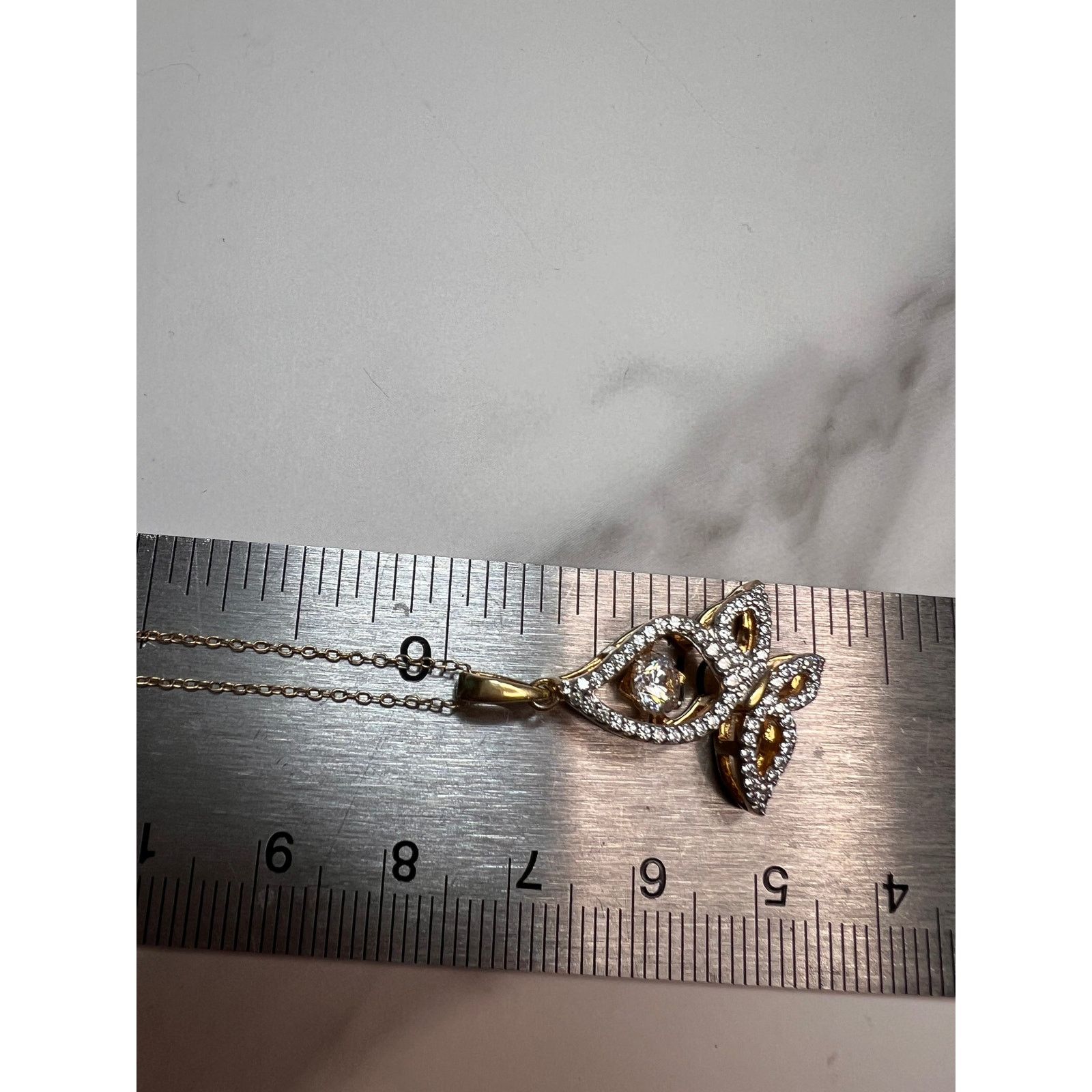 Other Butterfly CZ pendant in YG over 925 with 18 inch chain Size ONE SIZE - 5 Thumbnail
