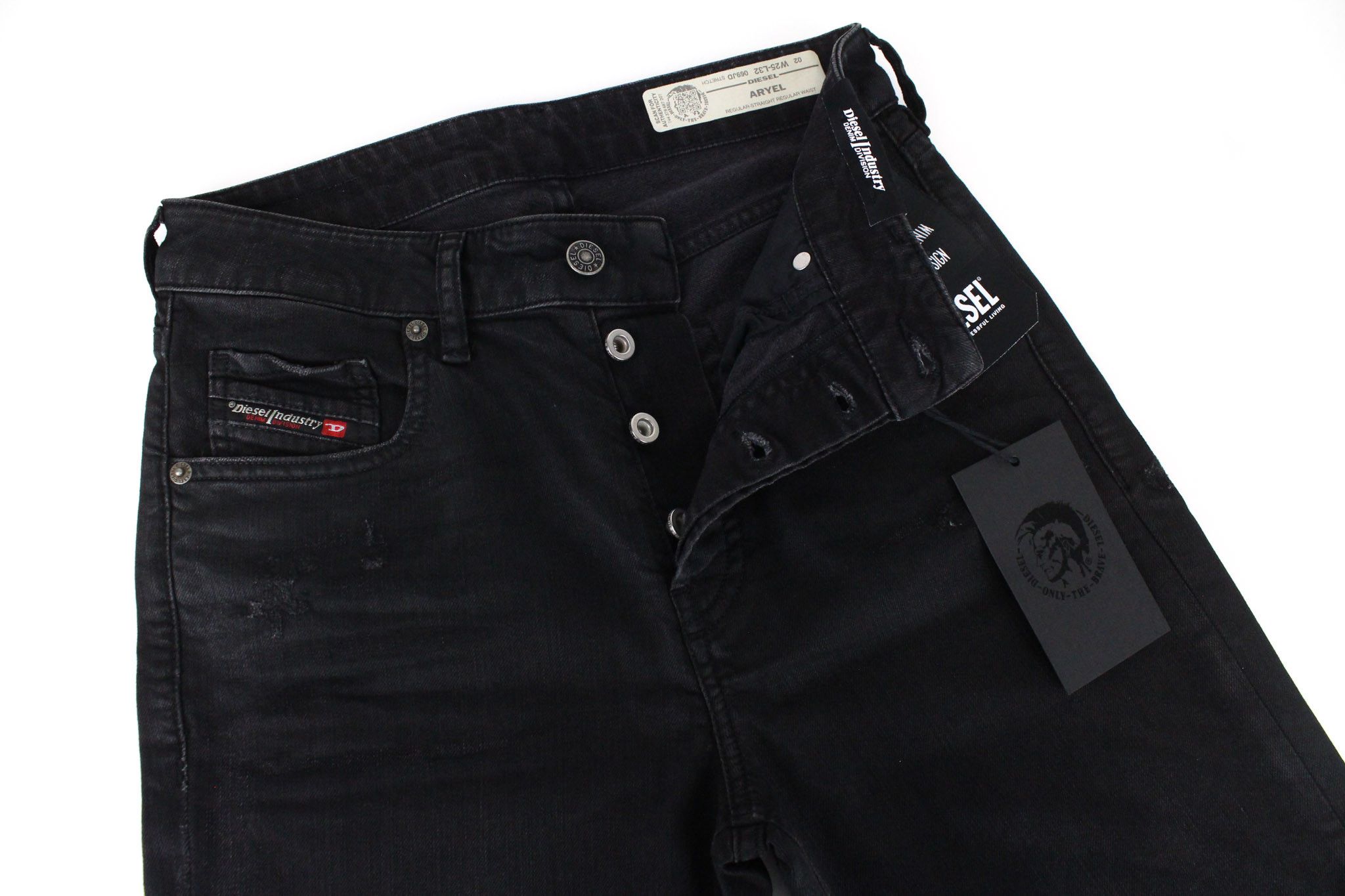 Diesel ARYEL 069JD W25/L32 Black Button-Fly Jeans 70152 Size 25" / US 0 / IT 36 - 4 Thumbnail