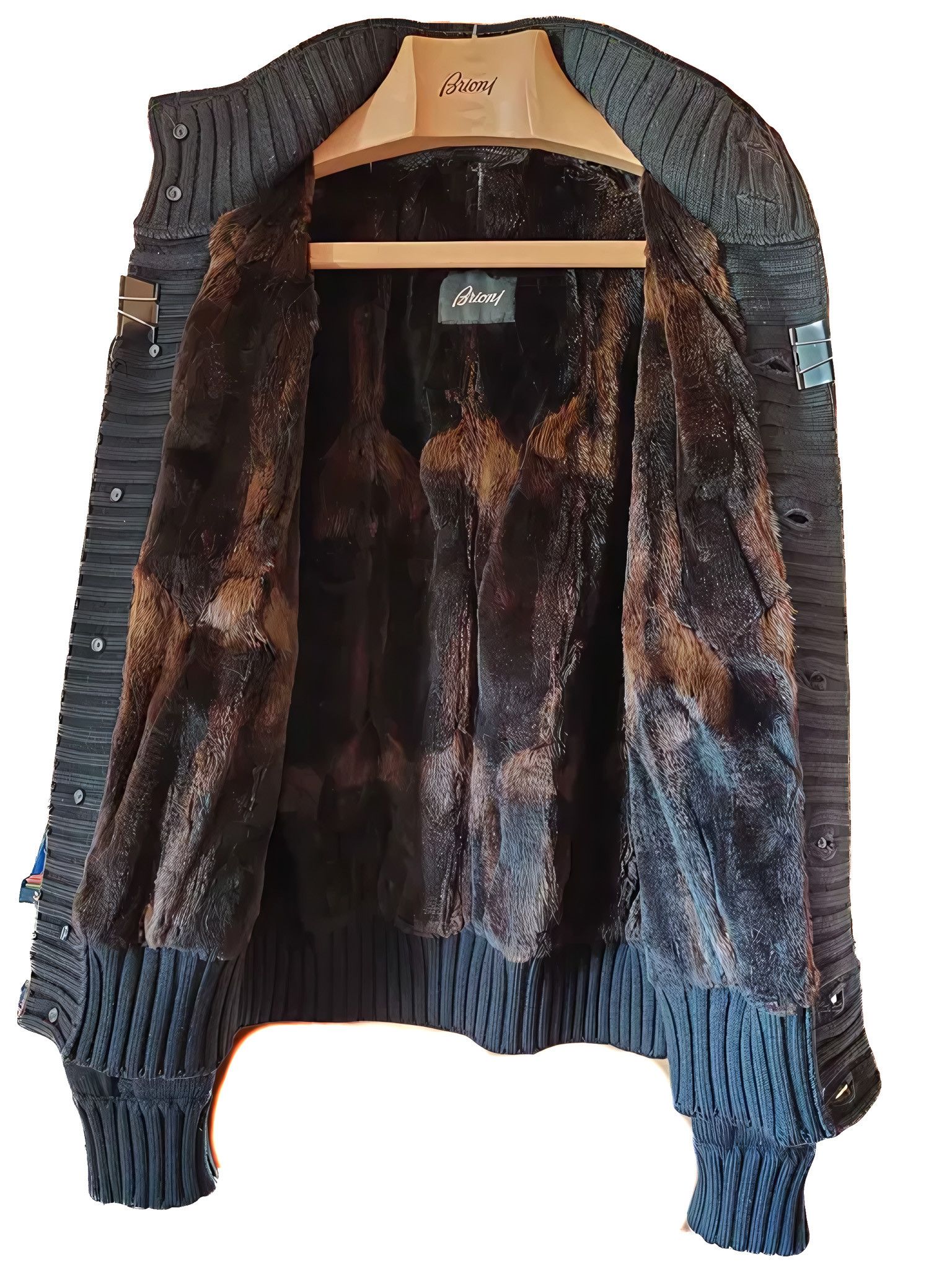 BEAVER FUR LINING WOOL SWEATER