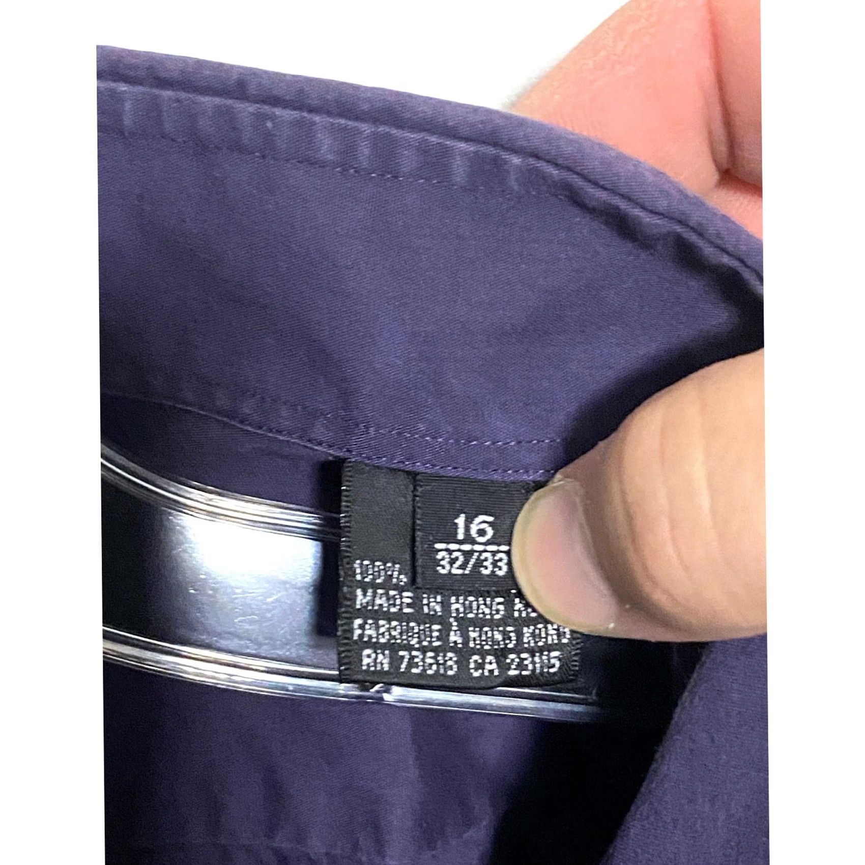 Vintage Boss Hugo Boss Dress Shirt 16 32-33 Cotton Quiet Luxury Career Work Long Sleeve Size 42R - 5 Thumbnail