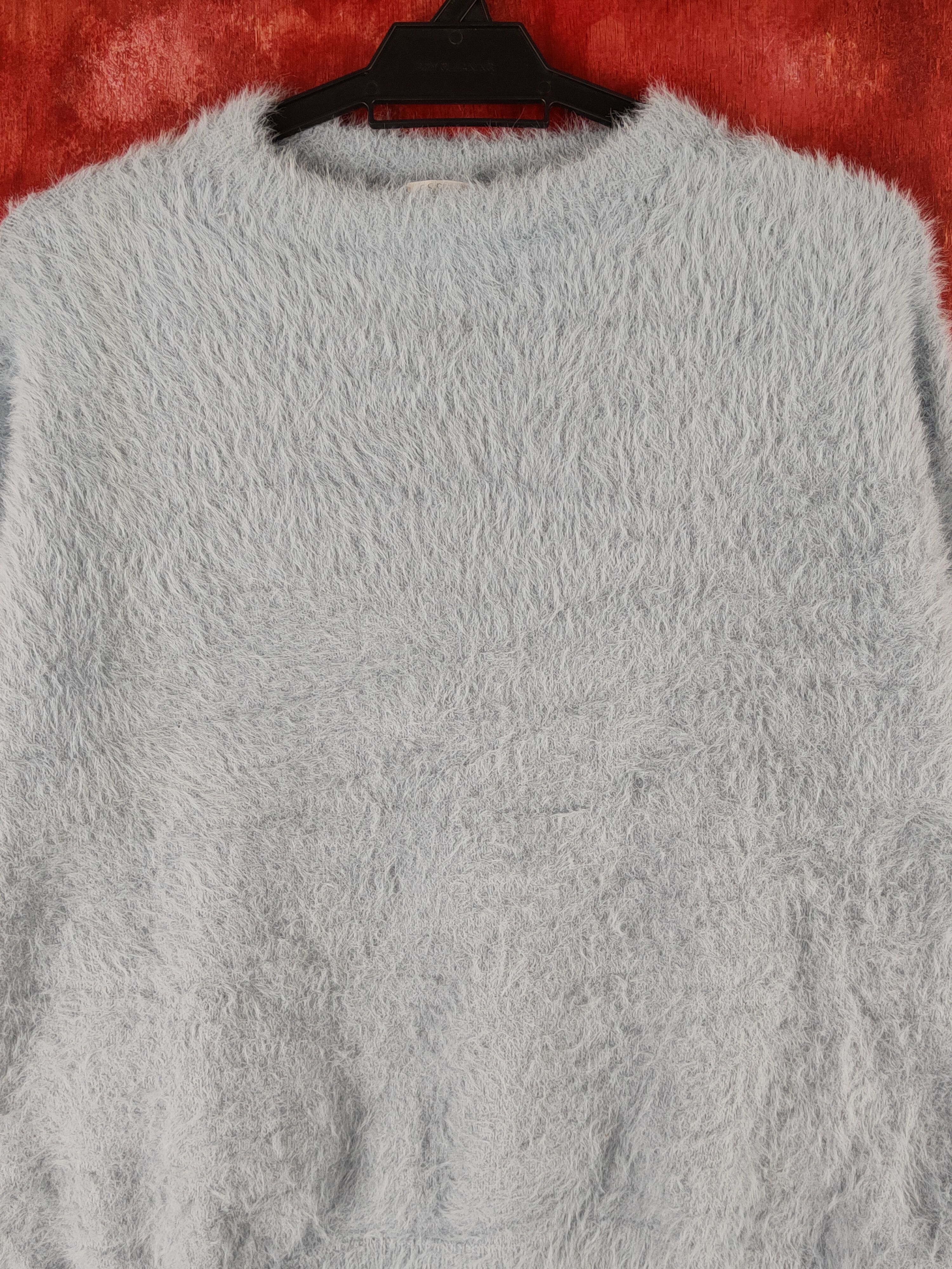 Homespun Knitwear Esseme Blue Shag Shaggy Fur Mohair Knitwear #S1969 Size L / US 10 / IT 46 - 2 Thumbnail