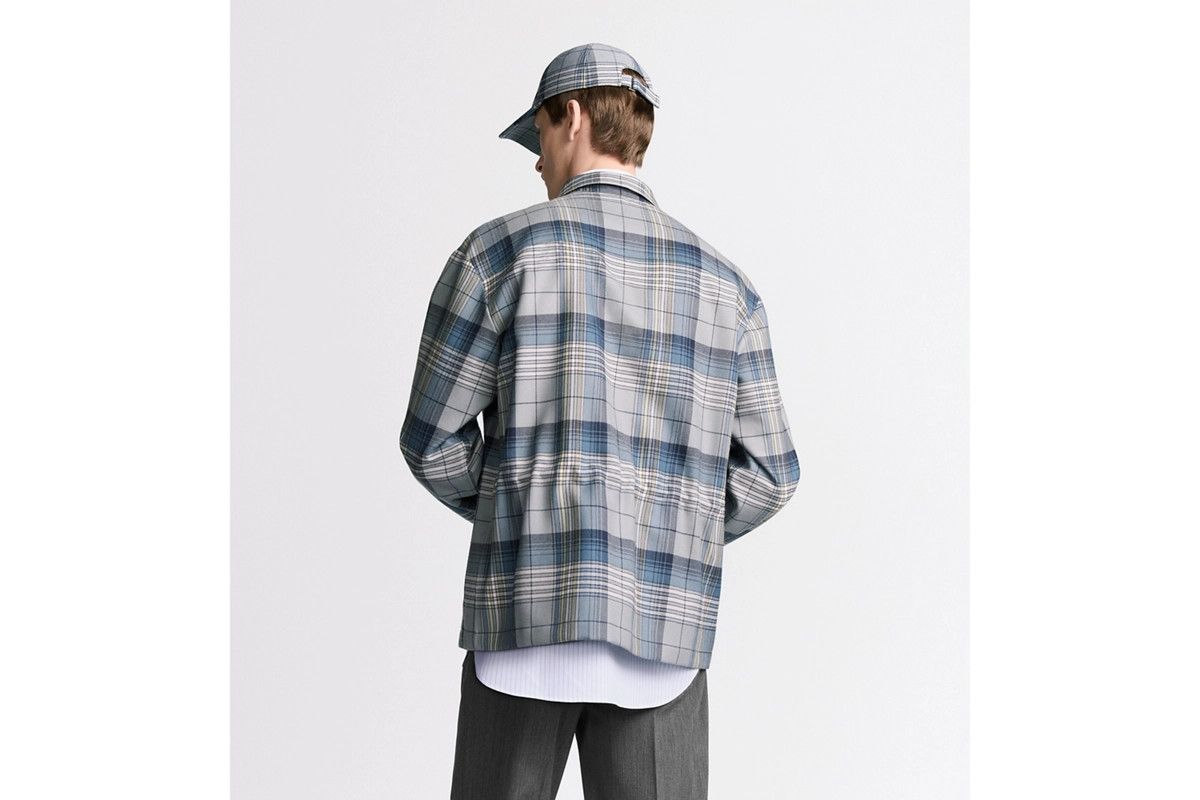 Dior o1bcso1str0326 Checkered Zipped Shirt in Grey Size US M / EU 48-50 / 2 - 5 Thumbnail