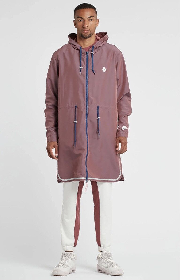 image of Nikelab X Pigalle - Trench Coat Hoodie in Maroon, Men's (Size Small)