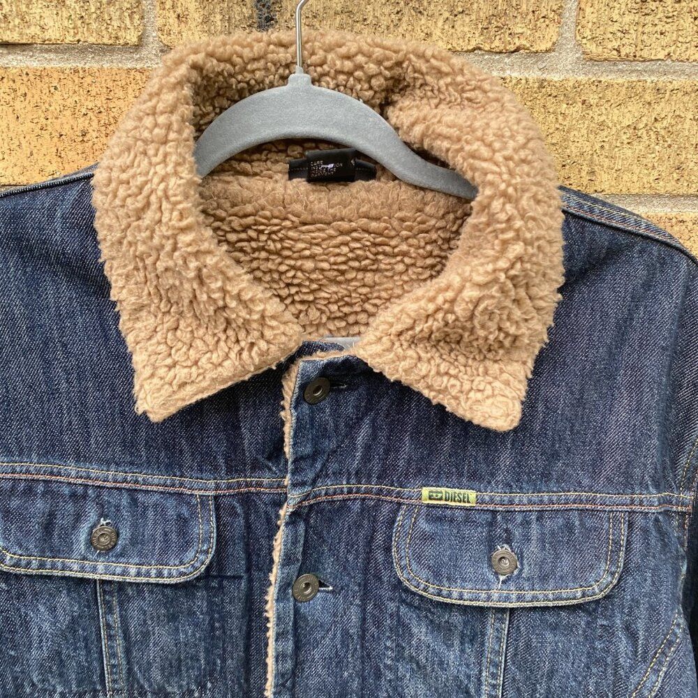 Diesel Vintage 2002 Diesel Gregg Fur Sherpa Jacket XL Blue Size US XL / EU 56 / 4 - 7 Thumbnail