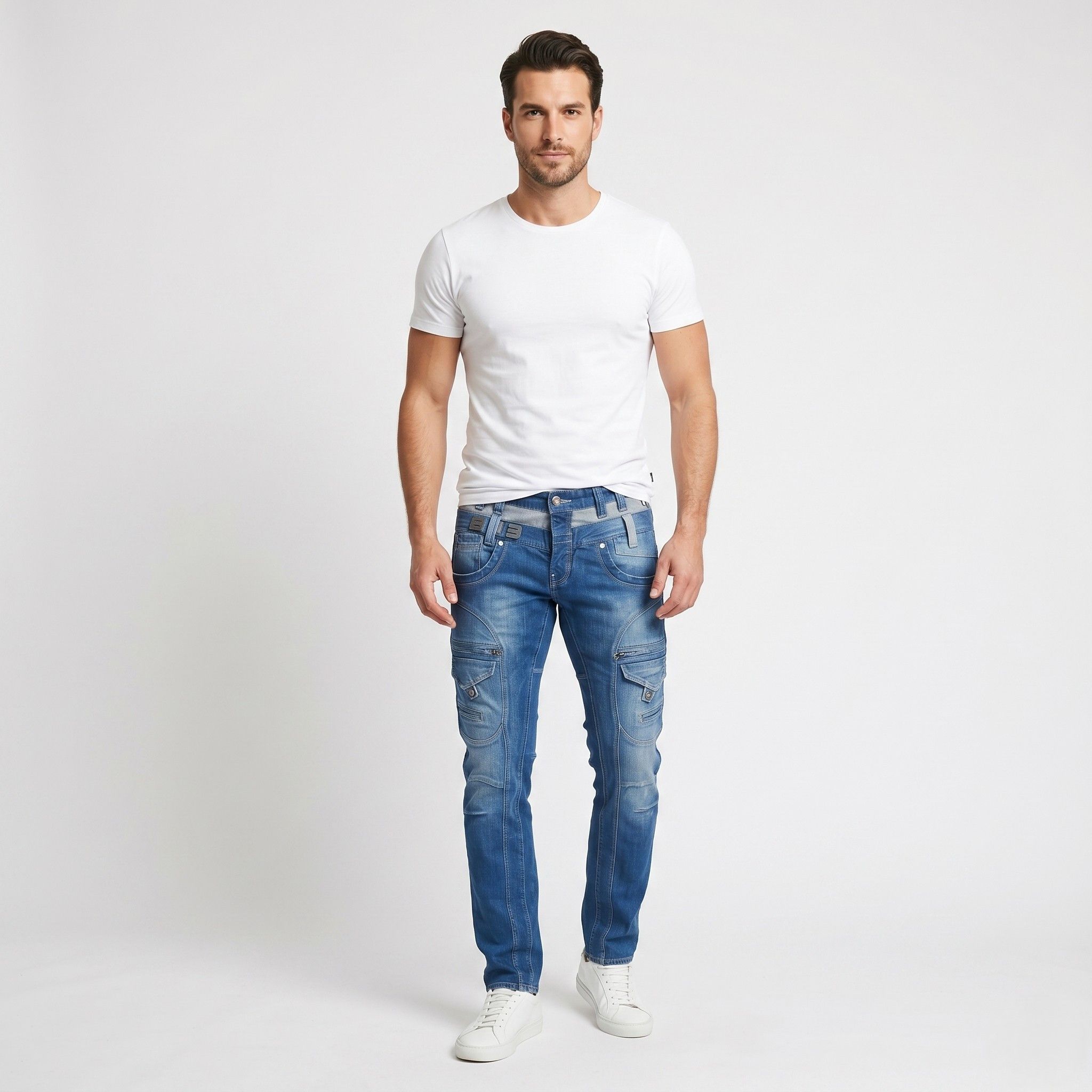 Other 882 POLICE Men 30 Jeans Trousers Picolino Blue Denim 4032 Size US 30 / EU 46 - 1 Thumbnail