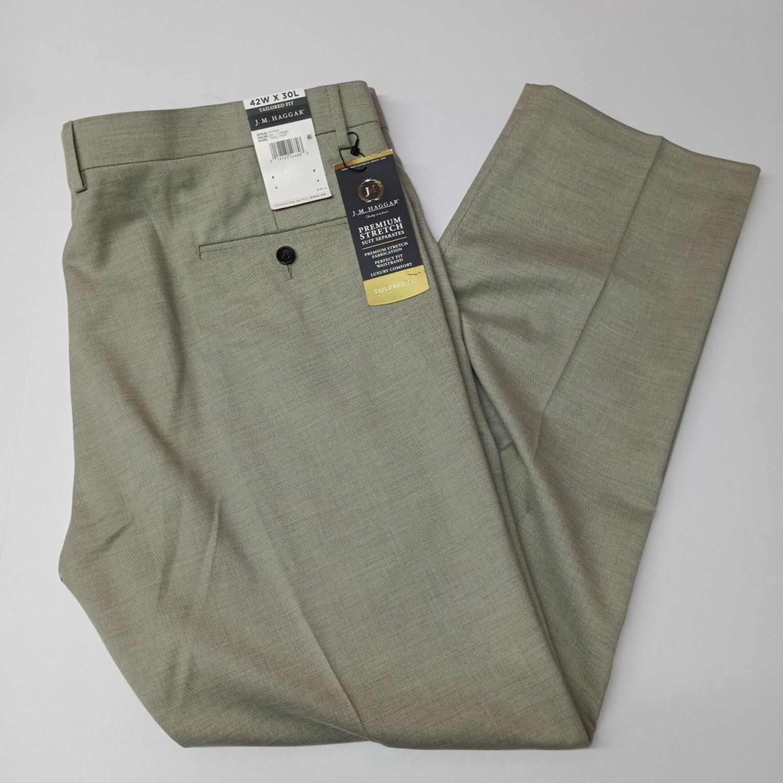 Haggar J.M. Haggar Twill Pants Men's Size 42x30 LT Green Tailor Fit Size US 42 / EU 58 - 1 Thumbnail