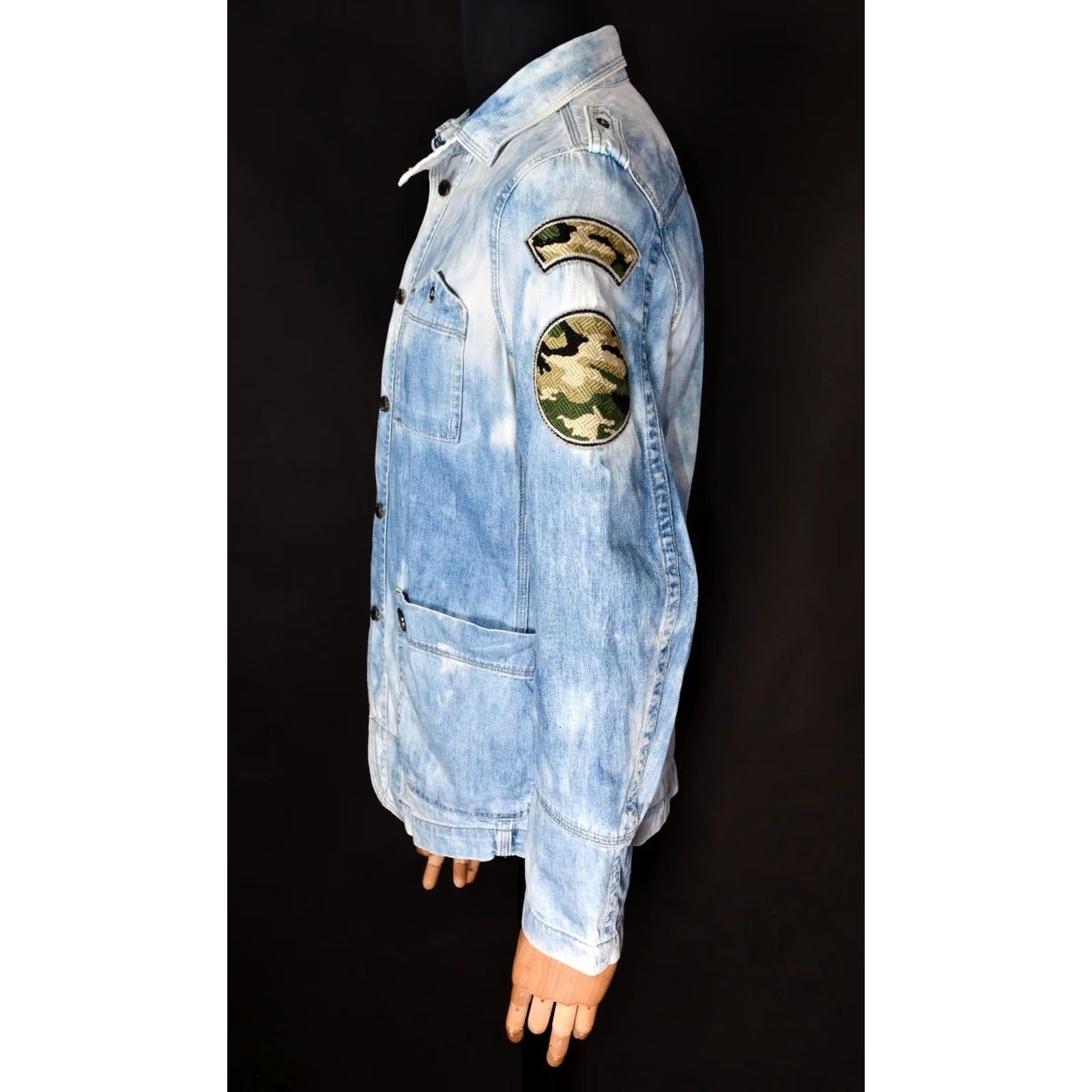 Diesel Diesel Jacket Denim Military Men's M Distressed Chore Coat Style Button Closure Blue 100% Cotton Regular Size M Jacket Mens Denim Jacket Size US M / EU 48-50 / 2 - 5 Thumbnail