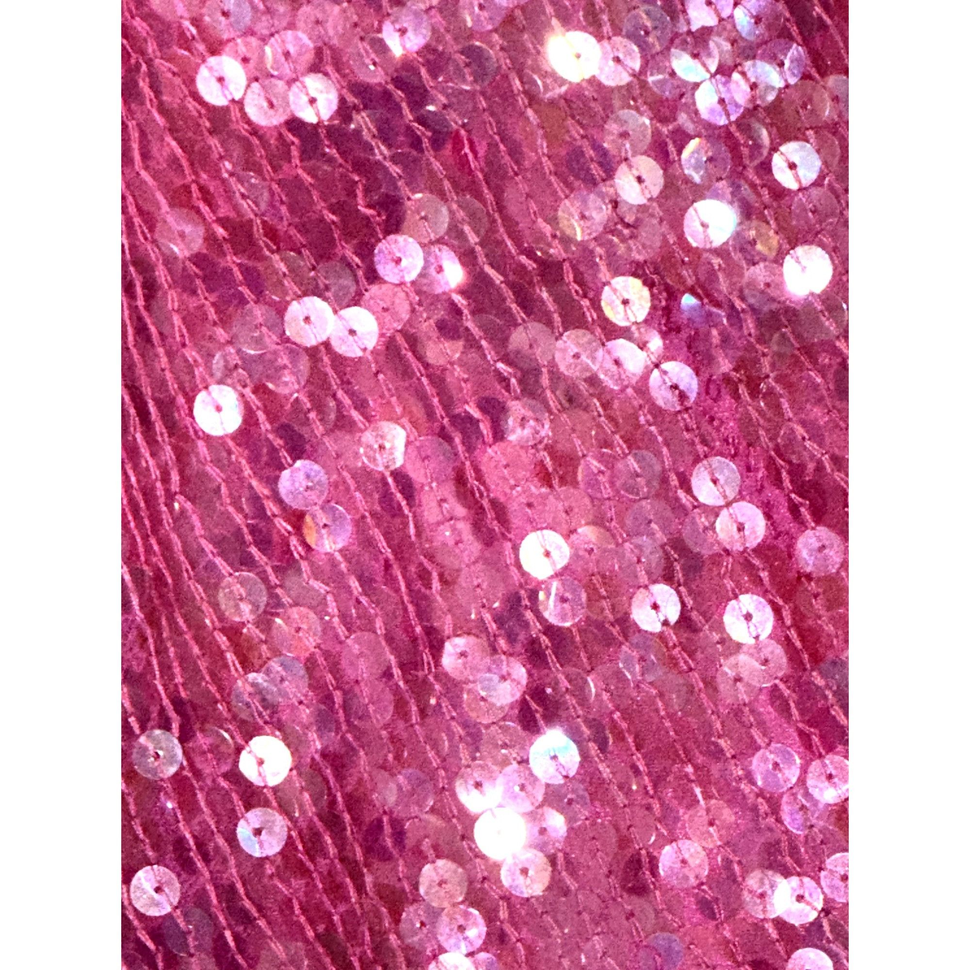Other Scala Small Pink Silk Sequin Bias Cut Gown V Back Barbiecore Size S / US 4 / IT 40 - 11 Thumbnail