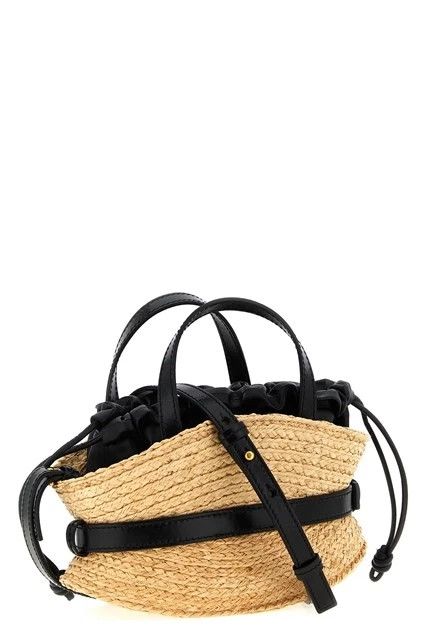 Balmain BALMAIN Mini Raffia/Leather Top Handle Bag New Size ONE SIZE - 2 Thumbnail