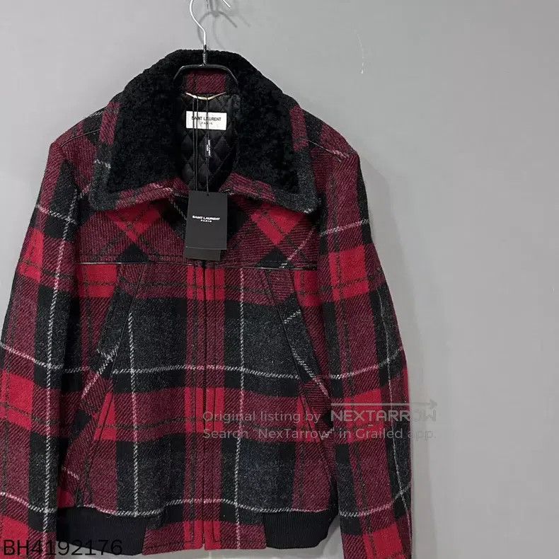 Saint Laurent Paris Saint Laurent Paris size 40 Black and Red Plaid Zip-Up Jac Size M / US 6-8 / IT 42-44 - 2 Thumbnail