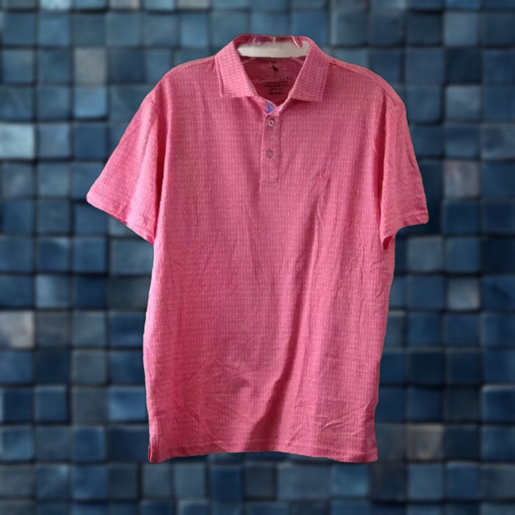 Tailorbyrd TAILORBYRD Men's Polo Shirt Geo-Patterned Tile Pink Golf Medium Size US M / EU 48-50 / 2 - 1 Thumbnail