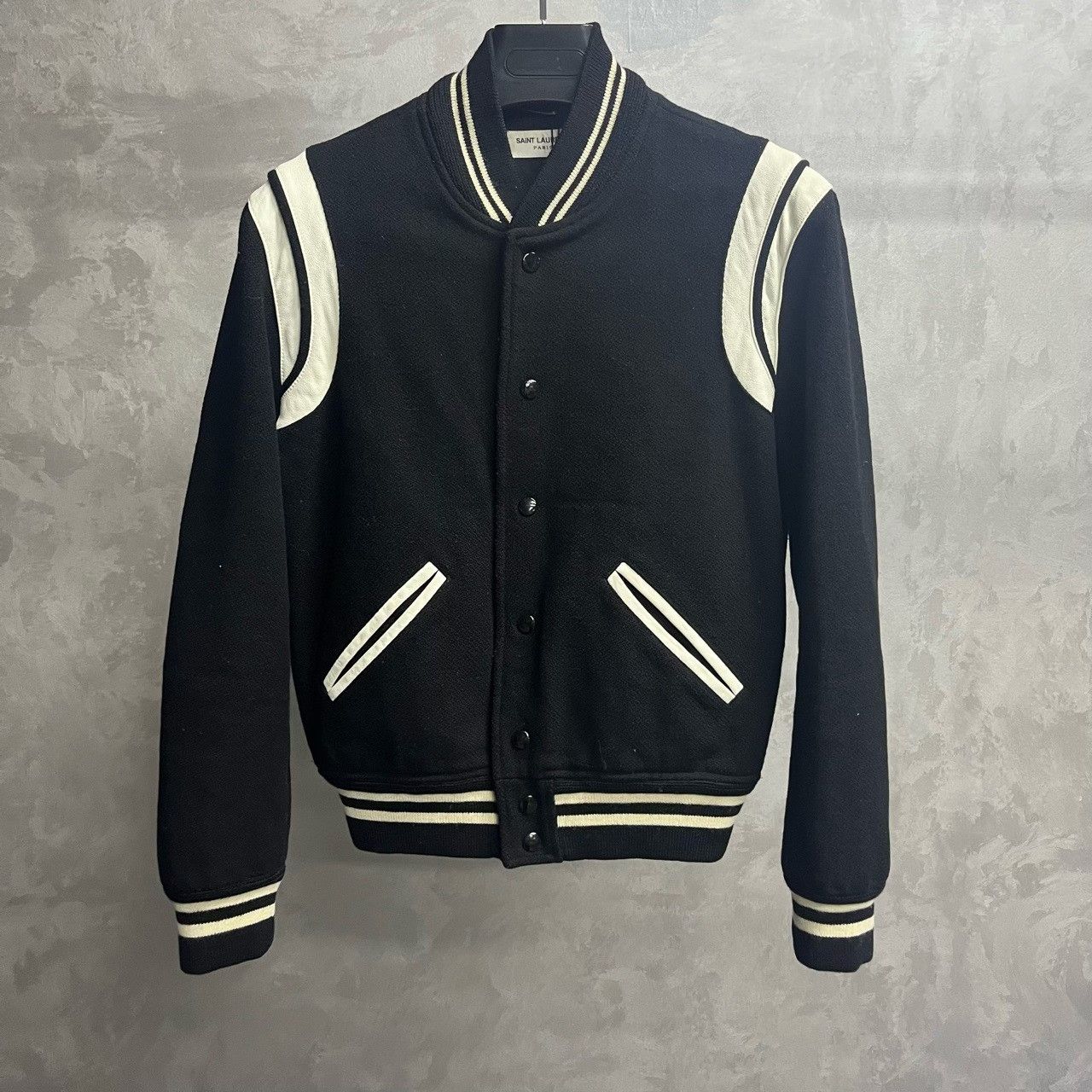 Saint Laurent Paris Saint Laurent Black White Varsity Jacket Size US M / EU 48-50 / 2 - 1 Thumbnail