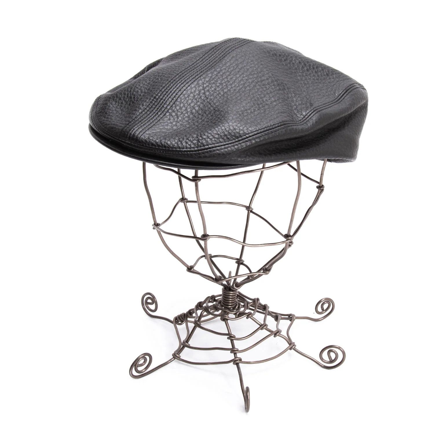 Jean Paul Gaultier Buffalo Embroidered Cow Leather Hunching Hat in Black Size ONE SIZE - 4 Thumbnail