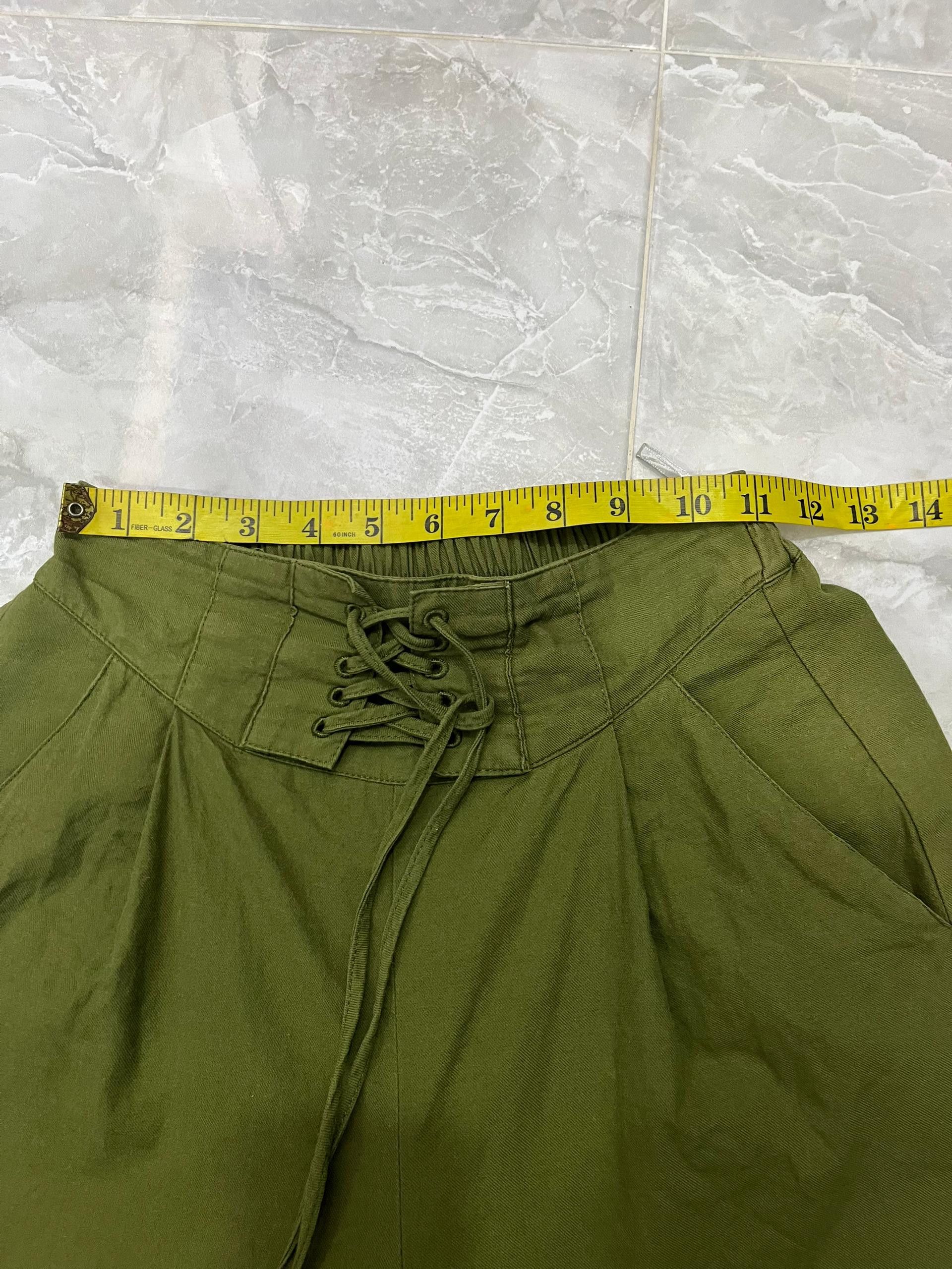 LOWRYS FARM Lowrys Farm Olive Wide Leg Lace-Up Pants Size 26" / US 2 / IT 38 - 7 Thumbnail