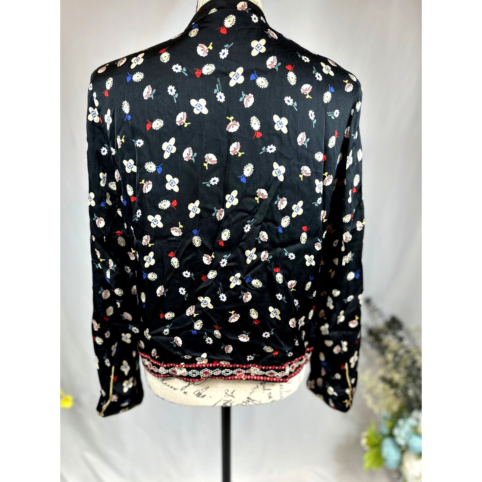 Zadig & Voltaire Zadig & Voltaire Vendrix Floral-Print Open-Front Jacket 38M Size M / US 6-8 / IT 42-44 - 15 Thumbnail