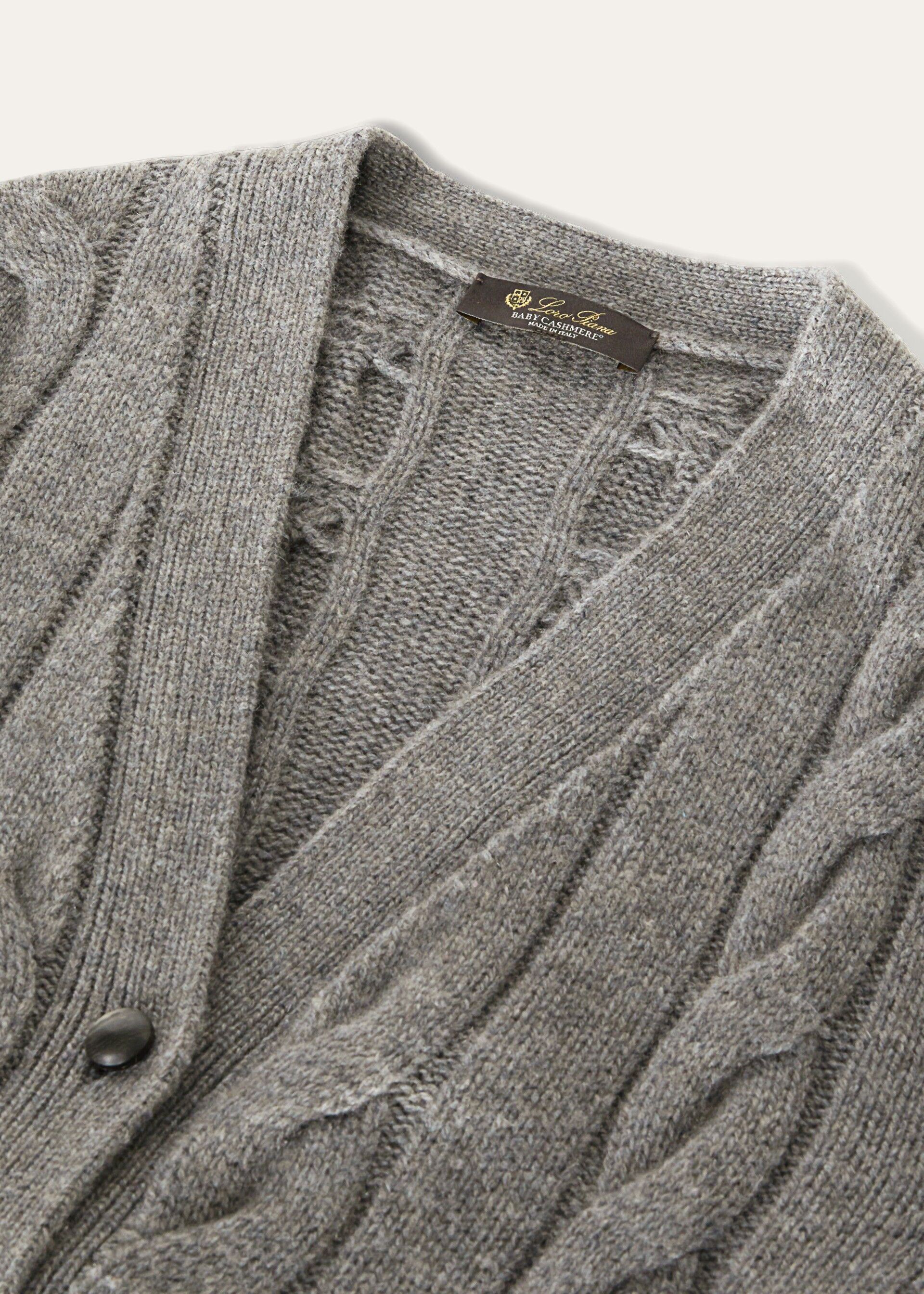 Loro Piana o1srvl11e0824 Napier Cardigan Sweater in Grey Size XS / US 0-2 / IT 36-38 - 7 Thumbnail