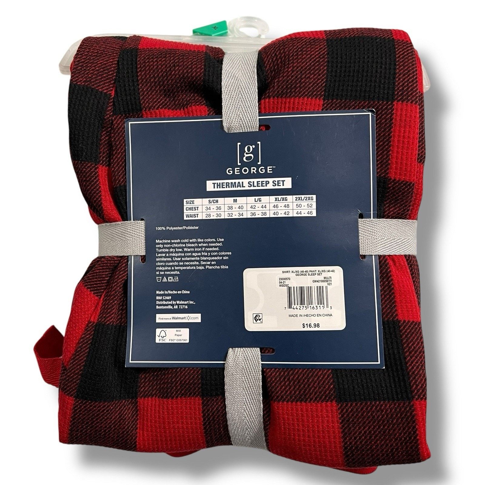 George George Christmas Theme Pajamas Holiday Sleepwear Set Plaid Size US XL / EU 56 / 4 - 16 Thumbnail