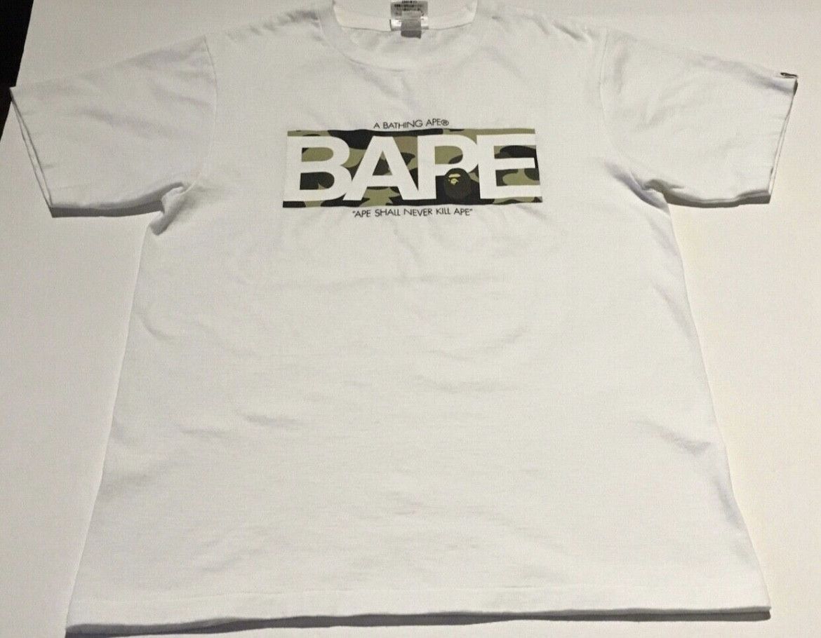 Bape Bape camo logo tee shirt Size US M / EU 48-50 / 2 - 1 Thumbnail