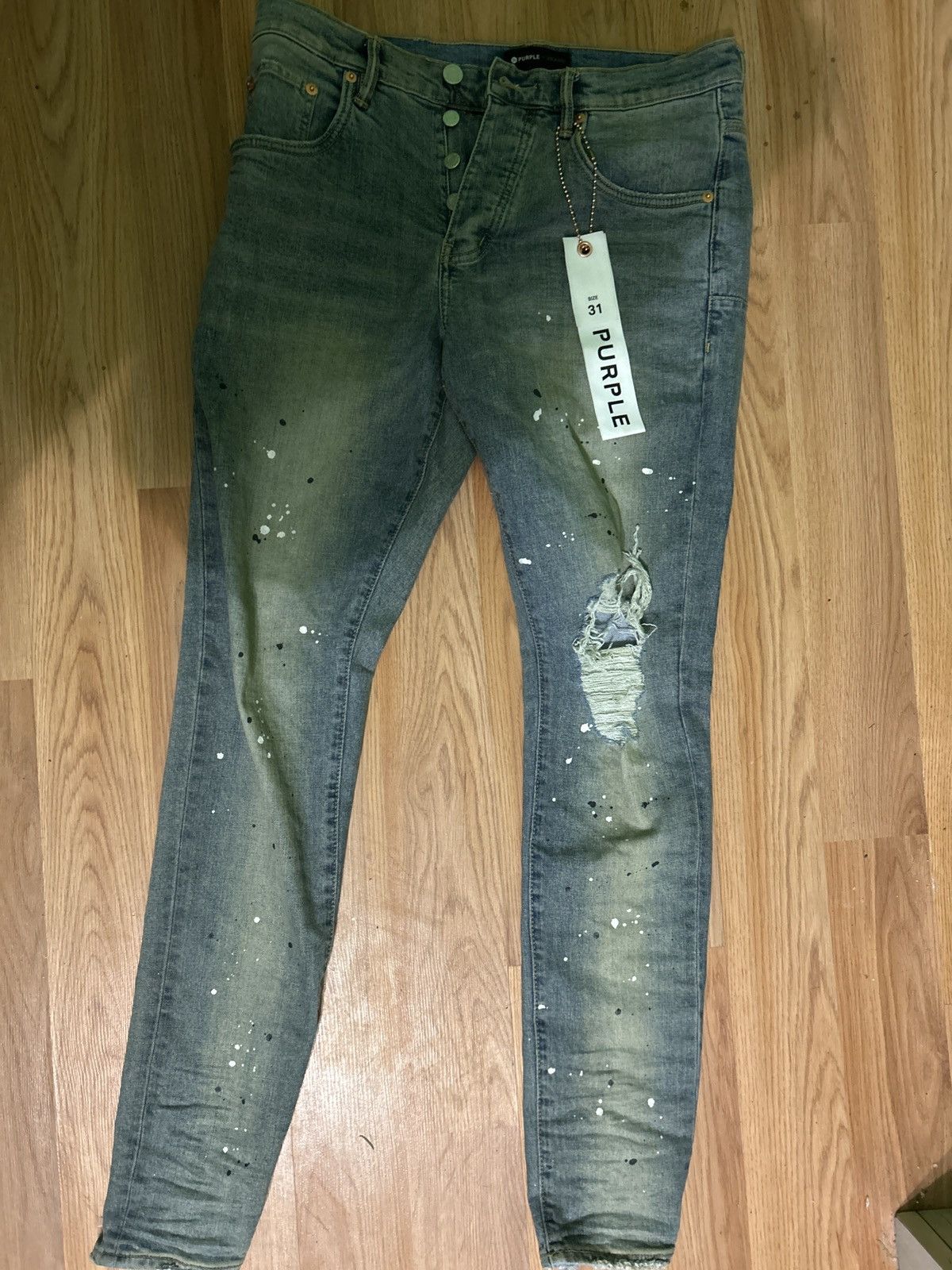 Purple Brand Purple jeans paint splatter Size US 31 - 1 Thumbnail