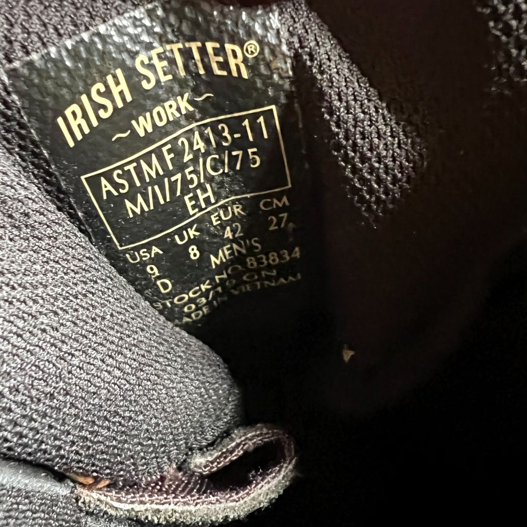 Vintage Irish Setter Work Boot Mens Size 9 Brown Leather Waterproof Insulated Safety Toe Logger EH Pattern: Solid Lace Up 9 D (Medium) Shoes Boots Size US 9 / EU 42 - 4 Thumbnail