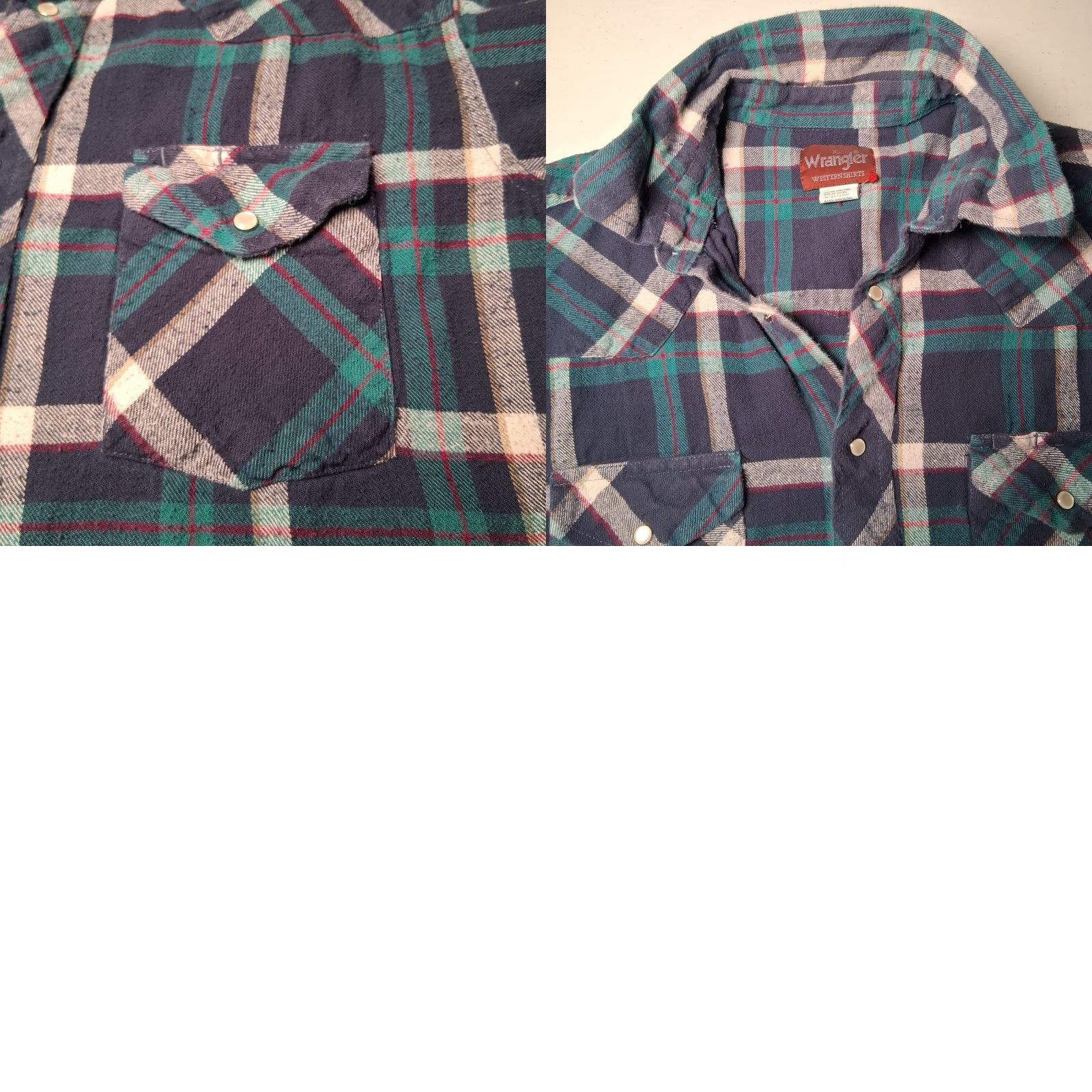 Wrangler Wrangler Western Shirt Men XL Blue Plaid Flannel Pearl Snap Rodeo Cowboy Ranch Size US XL / EU 56 / 4 - 10 Thumbnail