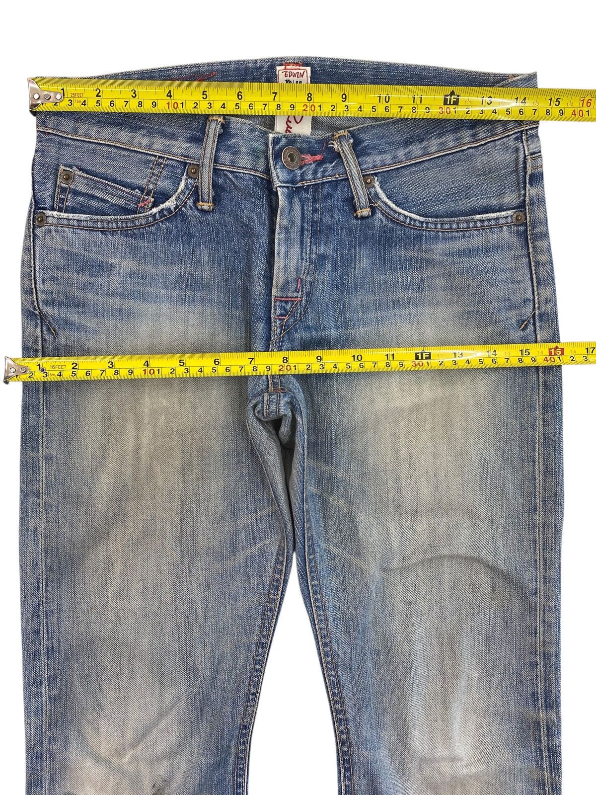 Edwin Edwin Miss 503 Faded Wash Style Flare Jeans Size 28" / US 6 / IT 42 - 6 Thumbnail