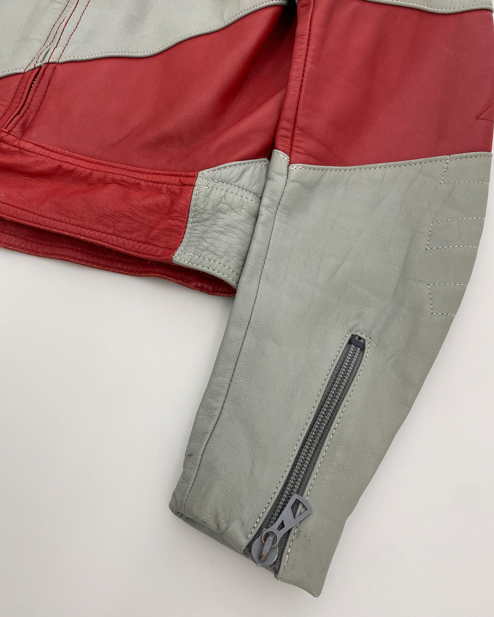 Vintage Harro 1980s Diagonal Striped Leatherjacket Size M / US 6-8 / IT 42-44 - 6 Thumbnail