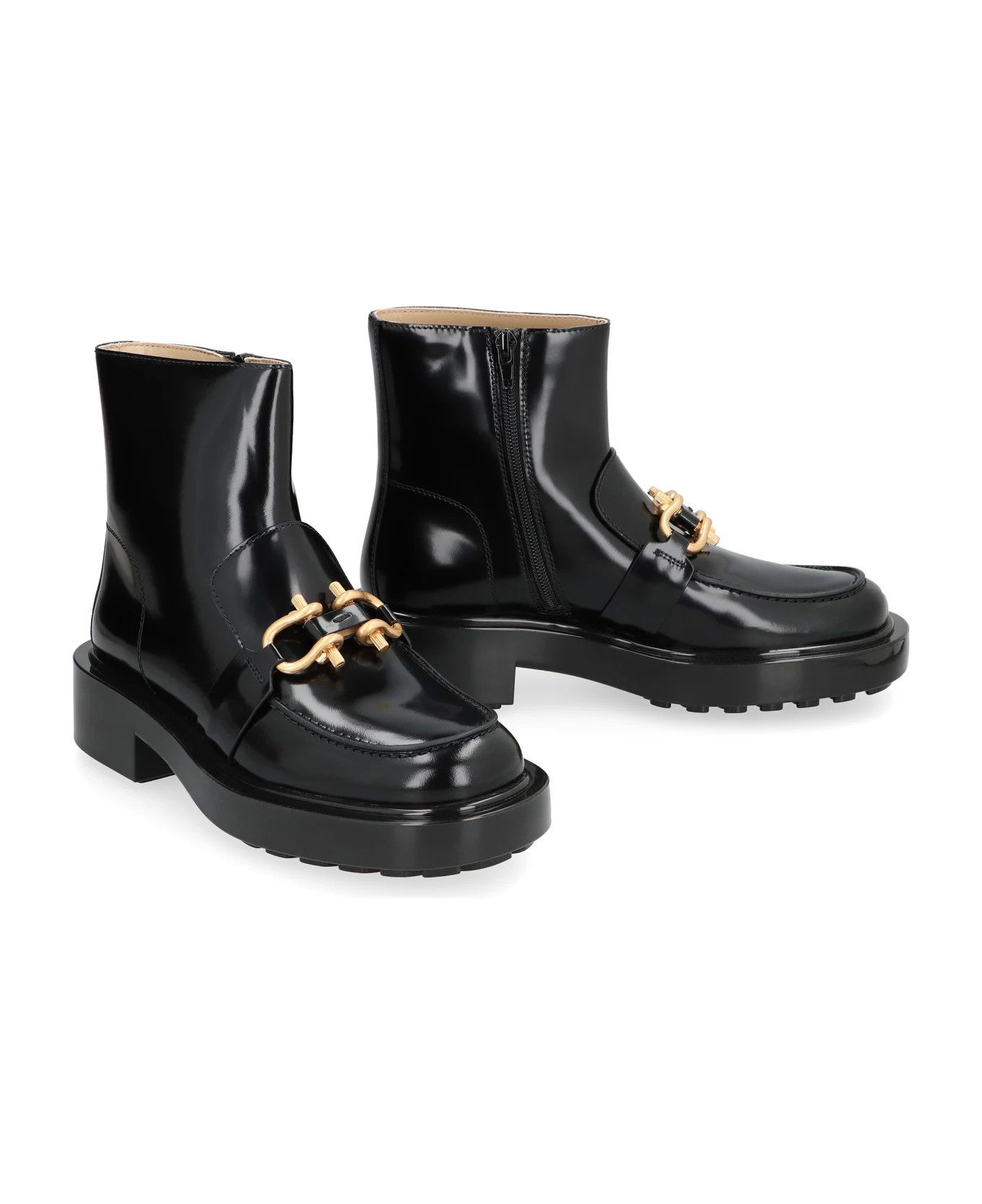 Bottega Veneta o1y0725 Leather Ankle Boots in Black Size US 7 / IT 37 - 2 Thumbnail