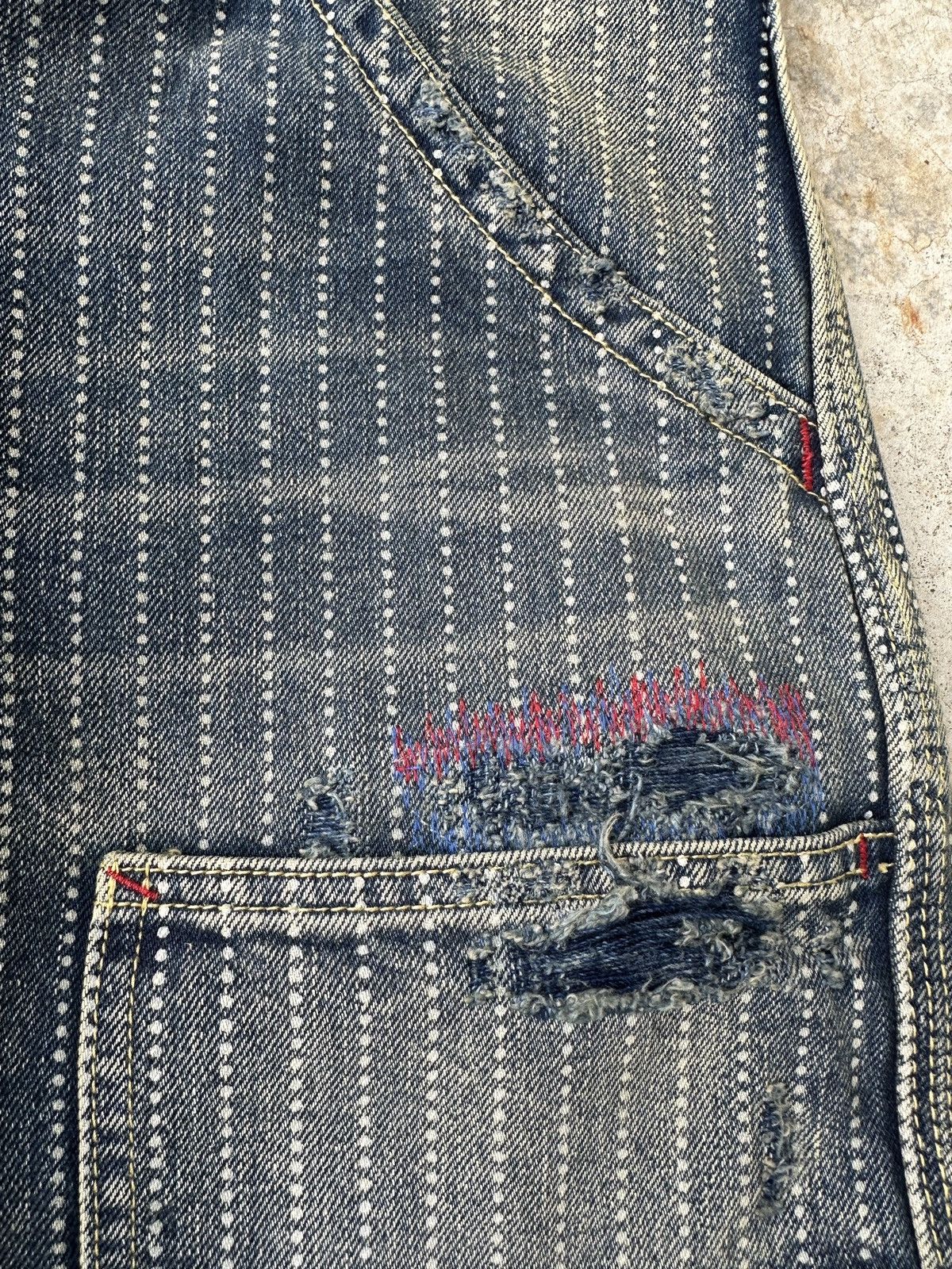 Japanese Brand Wabash Buckleback Double Knee Dungaree Striped Union Kountry Size US 36 / EU 52 - 8 Thumbnail