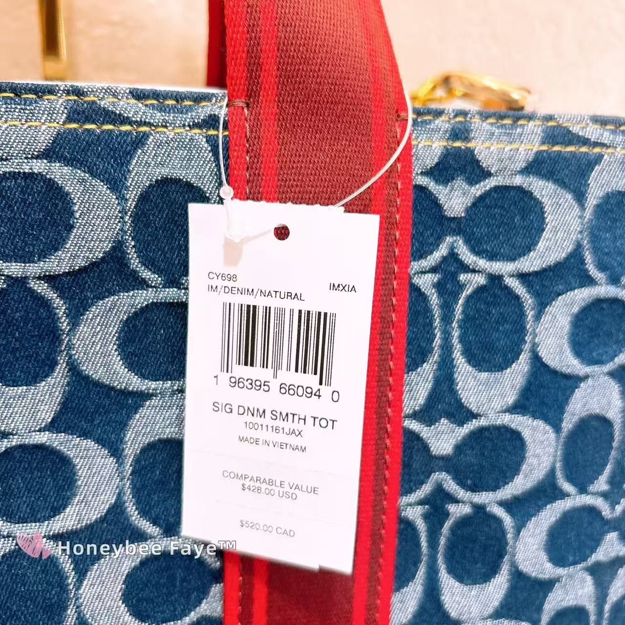 Coach NWT Coach Smith Tote Bag In Signature Denim CY698 Size ONE SIZE - 6 Thumbnail