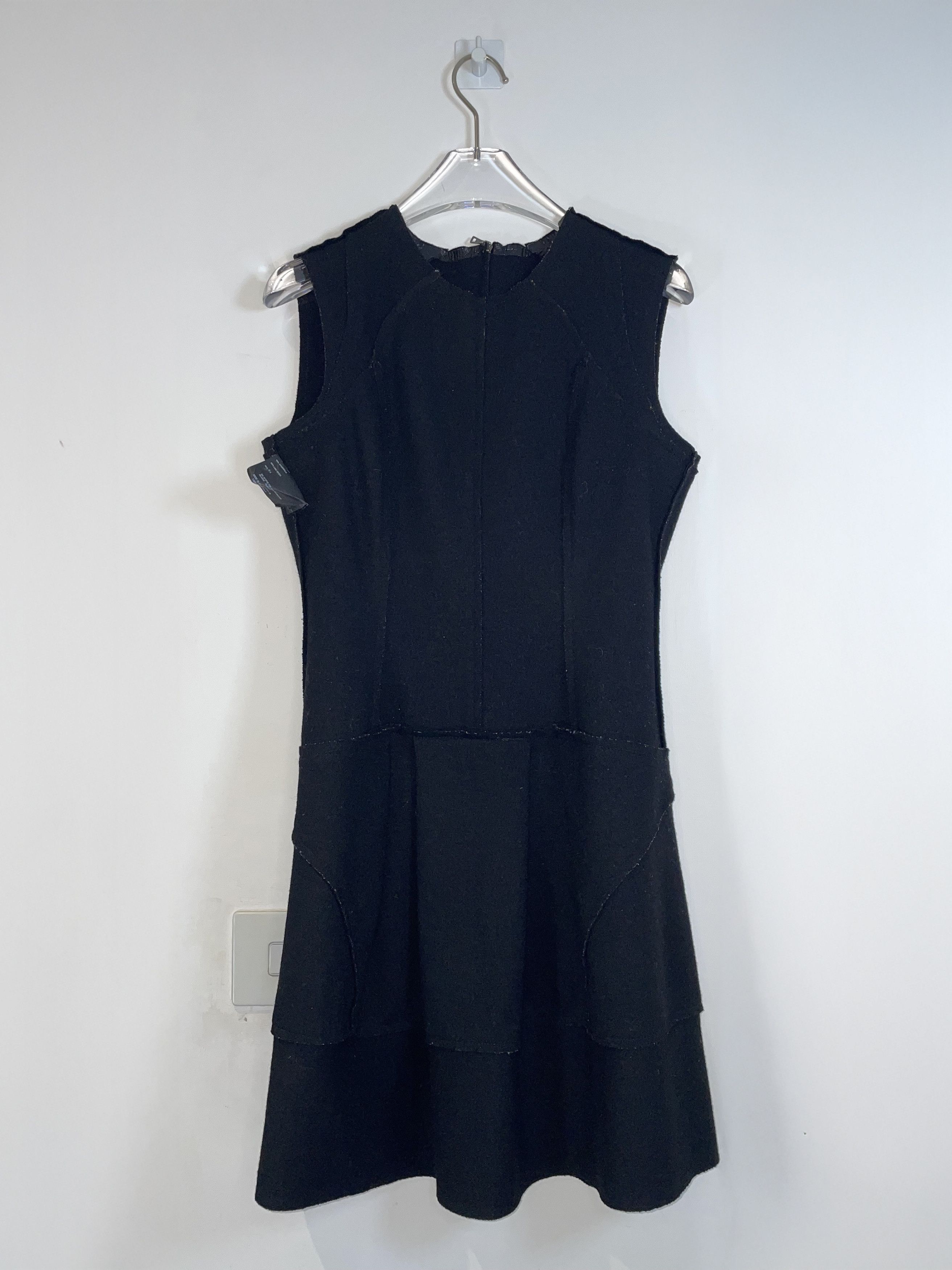 Prada Black Wool Vinyl Trim Detail Dress | Size IT 40 UK 8 Small Size XS / US 0-2 / IT 36-38 - 4 Thumbnail