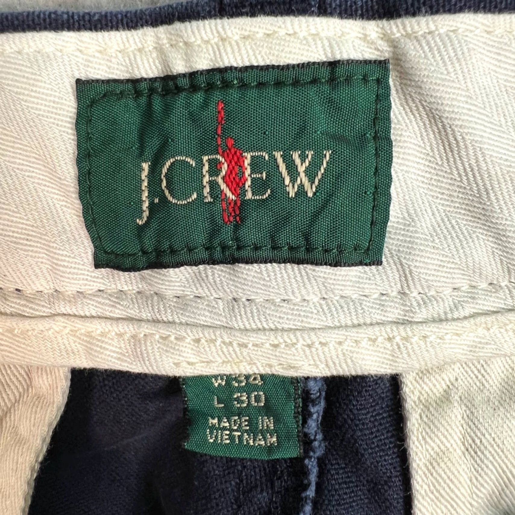 J.Crew J.Crew Mens 34 Navy Blue Cotton Chino Pants Classic Fit Straight Leg - Blue, Regular, 34x28, Flat Front, Preppy, Casual, Men's Pants Size US 34 / EU 50 - 3 Thumbnail