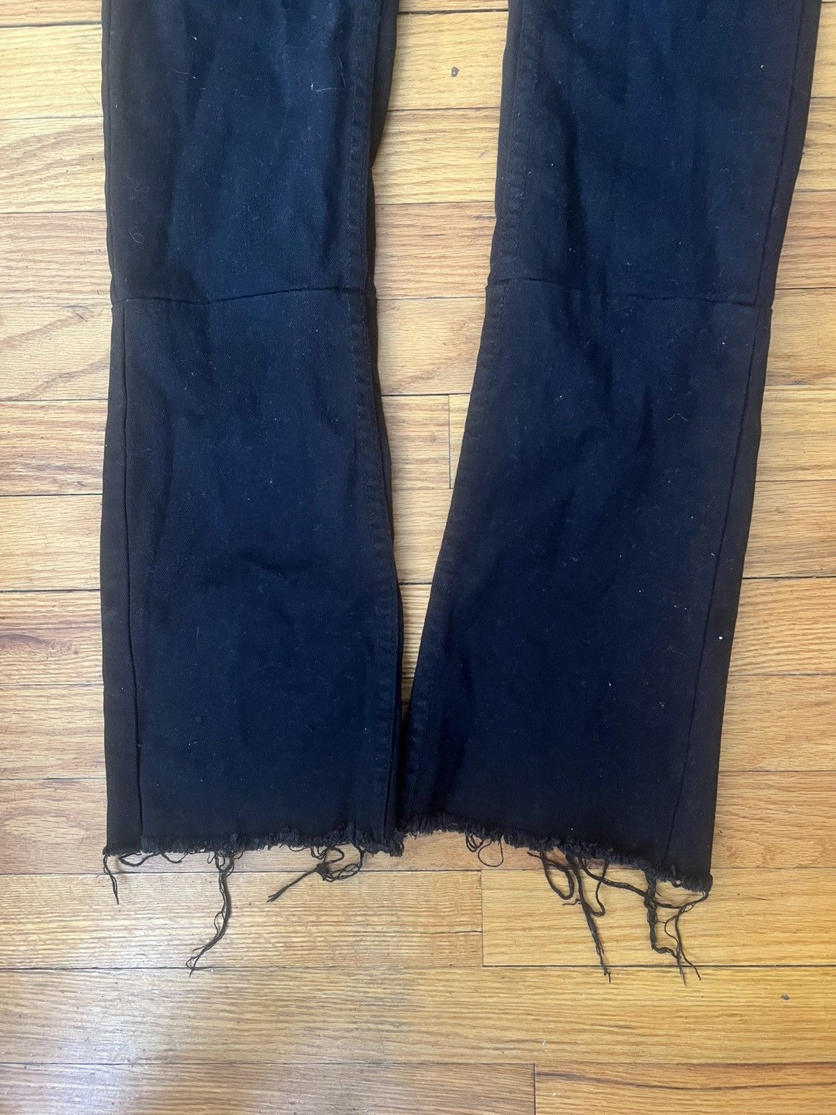 Designer Custom Triple Black Extended Denim Jeans Size US 32 / EU 48 - 3 Thumbnail